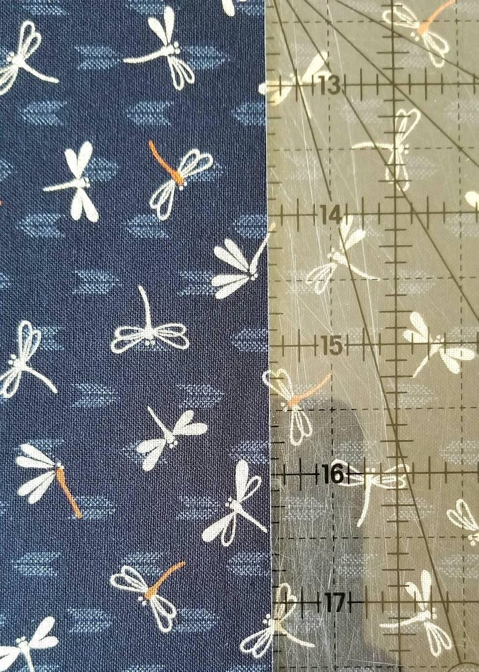 Sevenberry - Dragonflies with Arrows Cotton Fabric - Navy Blue