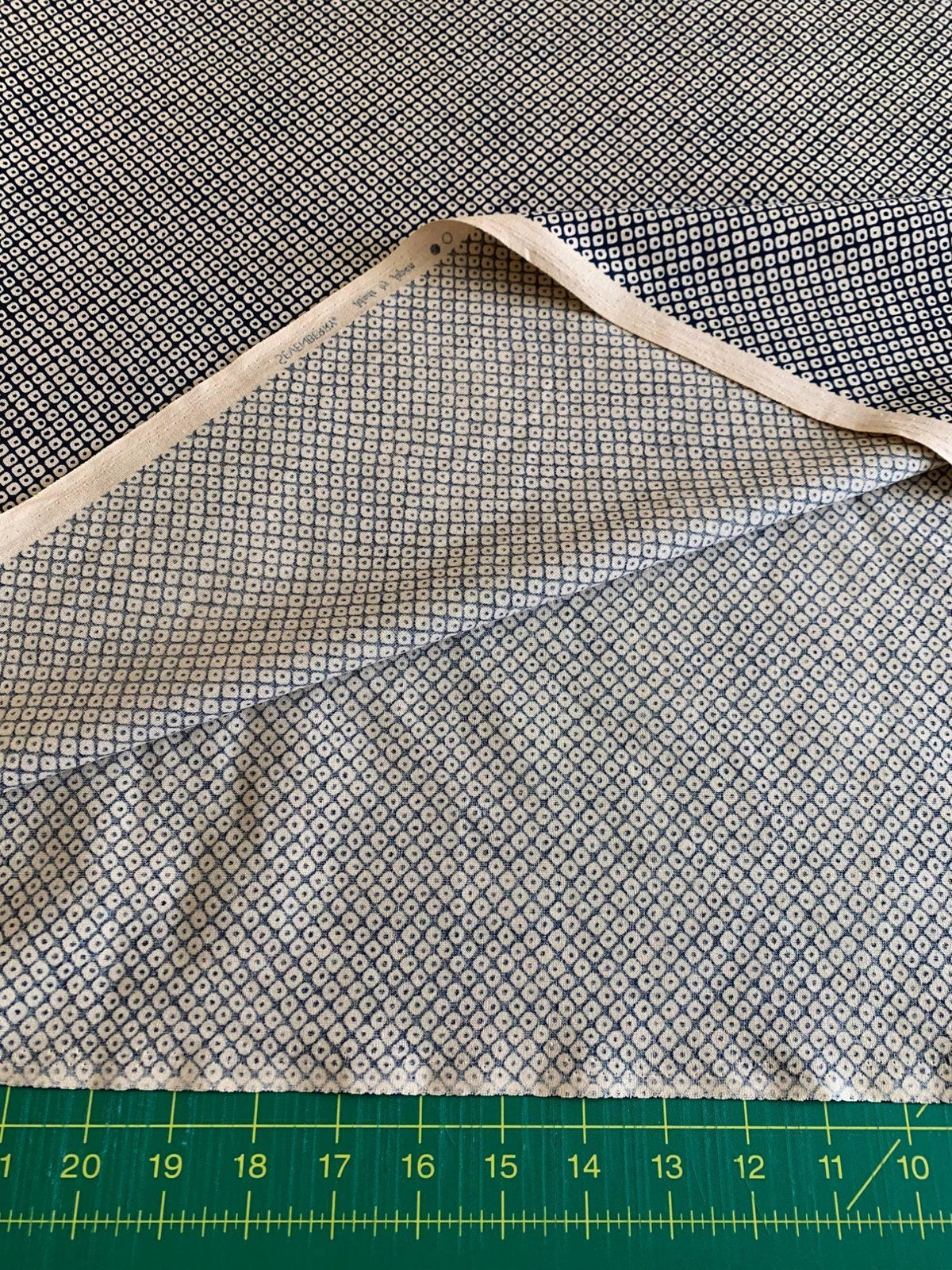 Sevenberry - Kanoko Dots Cotton Fabric - Navy Blue Beige