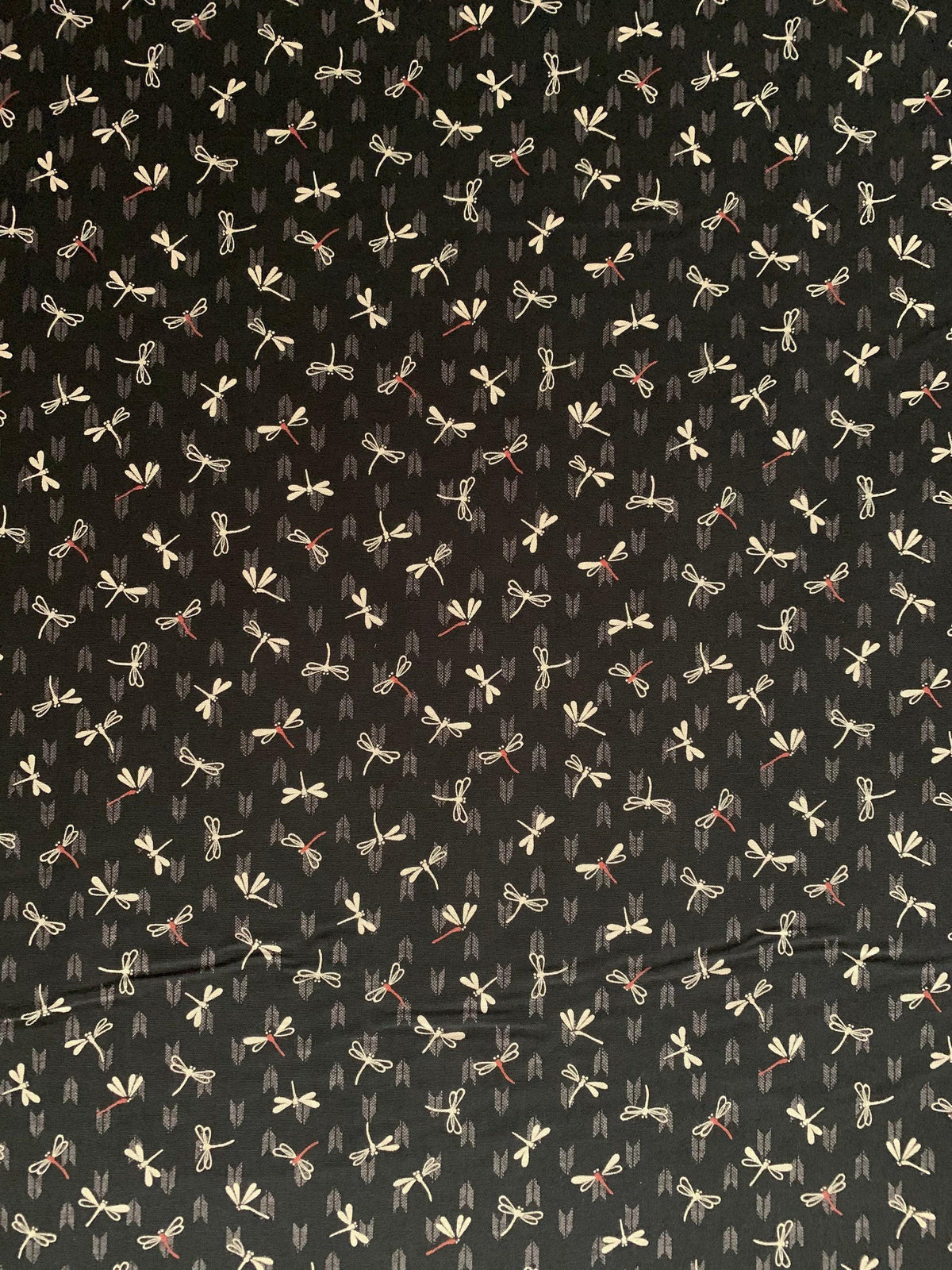 Sevenberry - Dragonflies with Arrows Cotton Fabric - Black