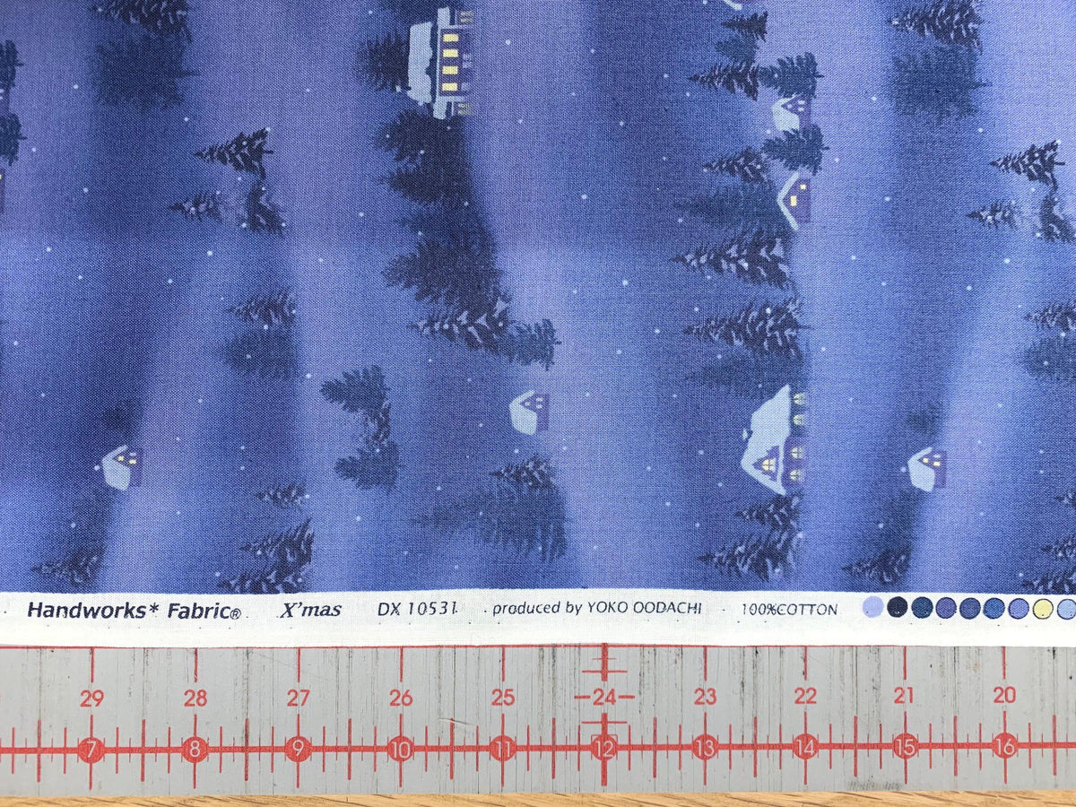 Vancet - X’mas By Yoko Oodachi Cotton Fabric - Dusk Blue