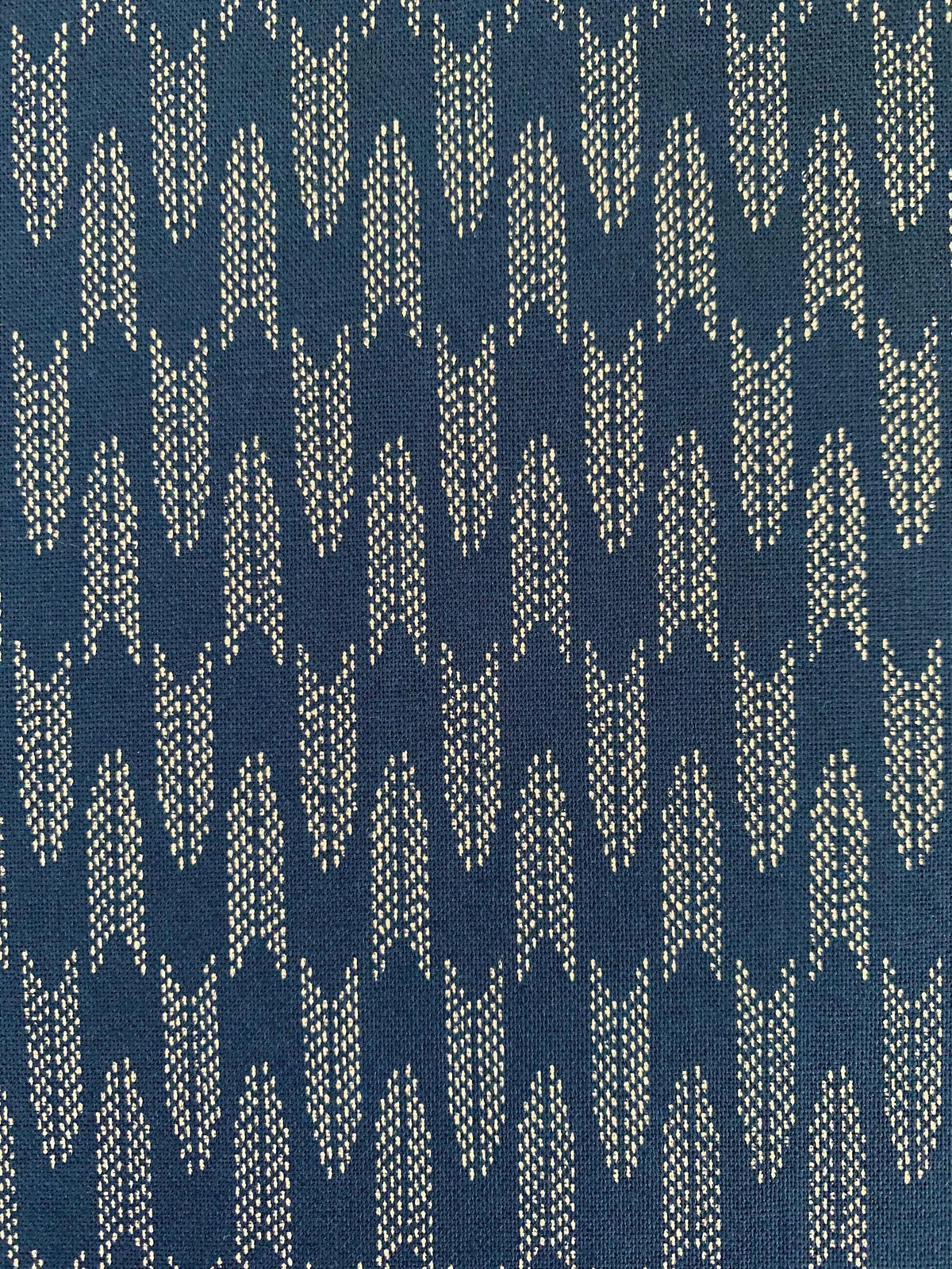 Sevenberry - Zigzag Yabane Arrows Cotton Fabric - Blue Beige