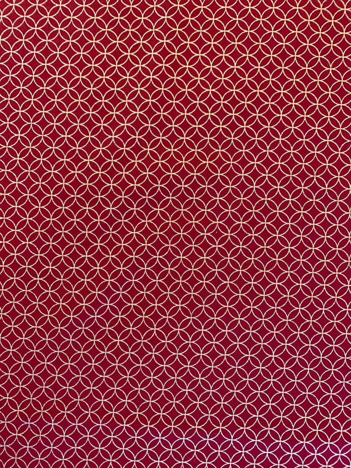 Sevenberry - Golden Shippo Circles Cotton Fabric - Red