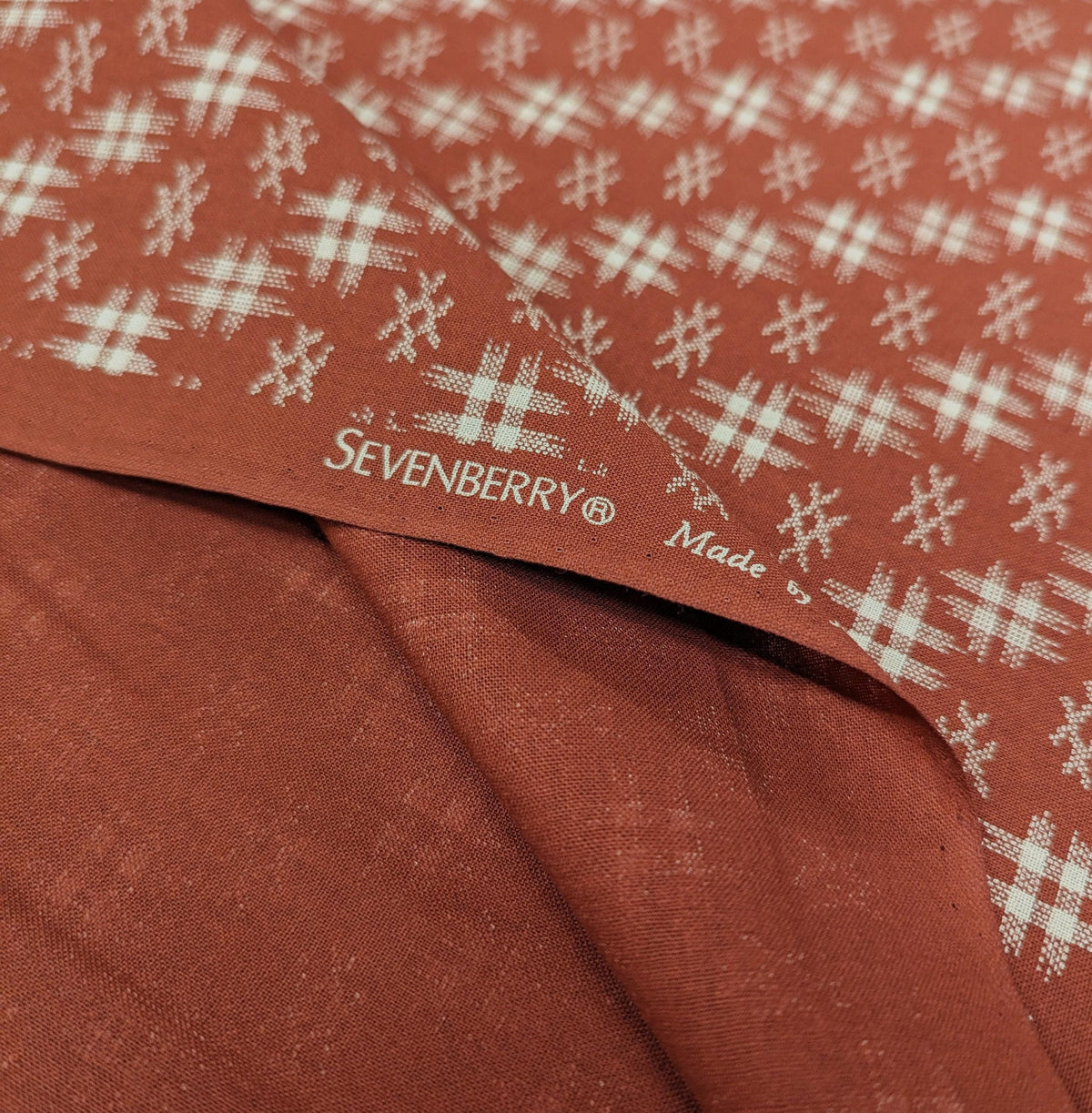 Sevenberry - Well 井戸 Hashtag Cotton Fabric - Red Beige