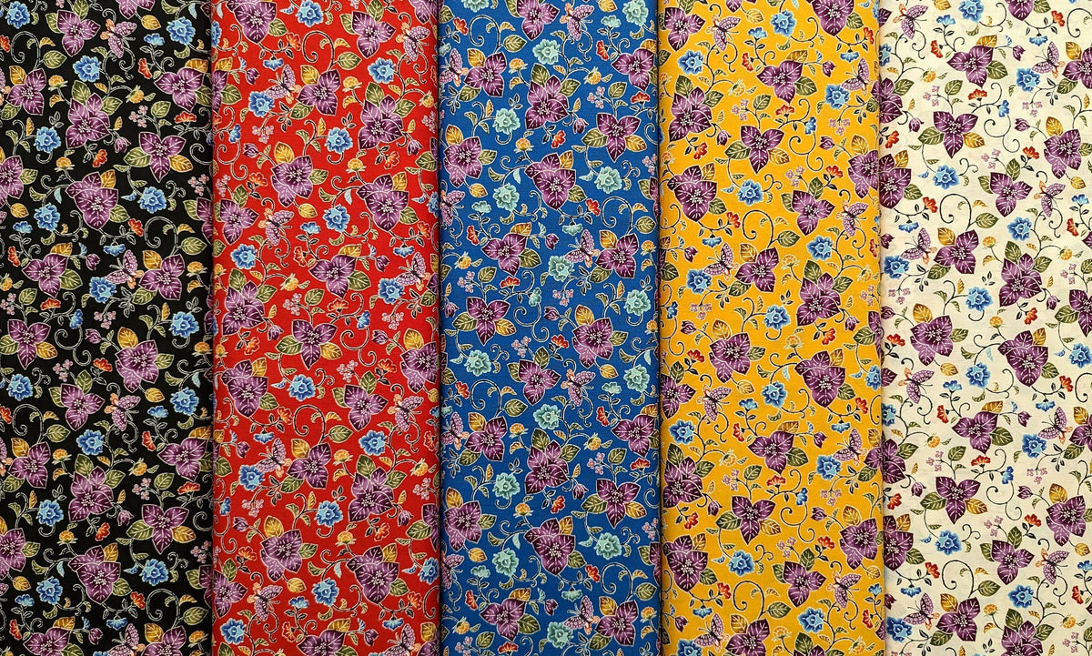 Cosmo - Tropical Flowers Cotton - Blue