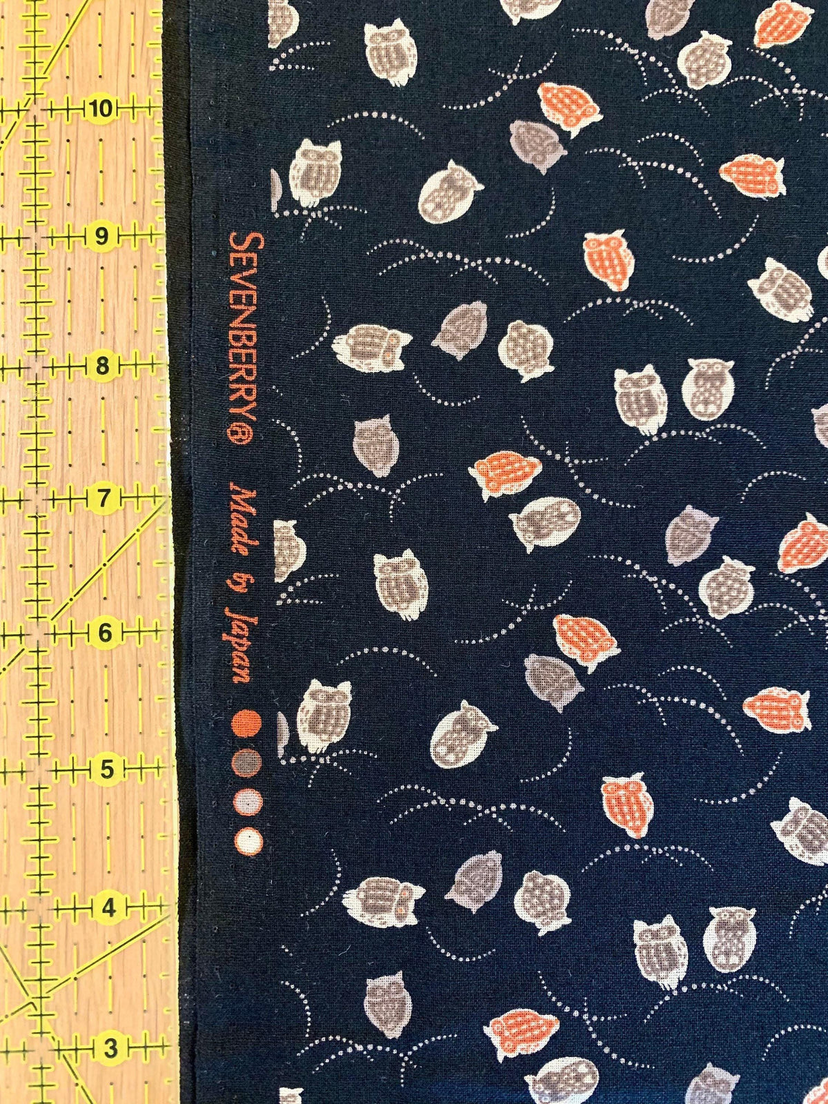 Sevenberry - Owls Cotton Fabric - Black