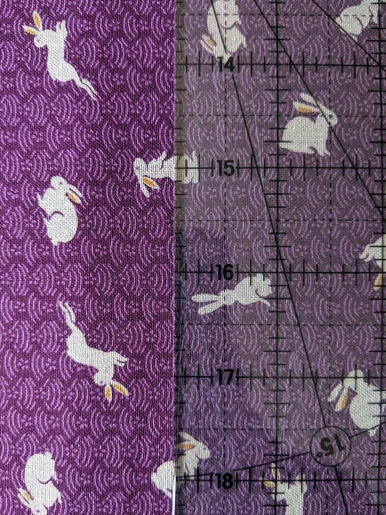 Sevenberry - Bunnies and Waves Cotton Fabric - Purple