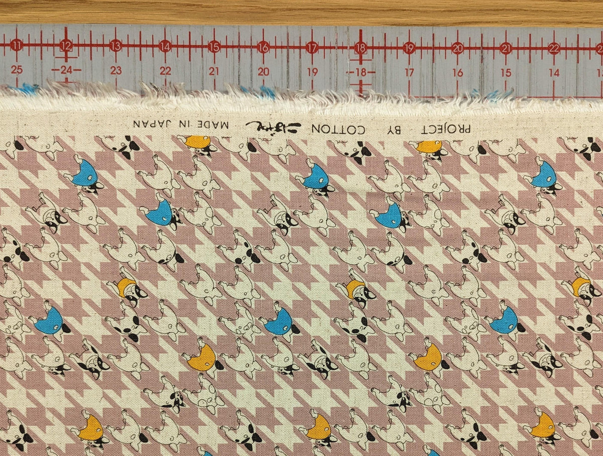 Kobayashi - Frenchies & Herringbone Cotton/Linen Light Canvas - Yellow Blue