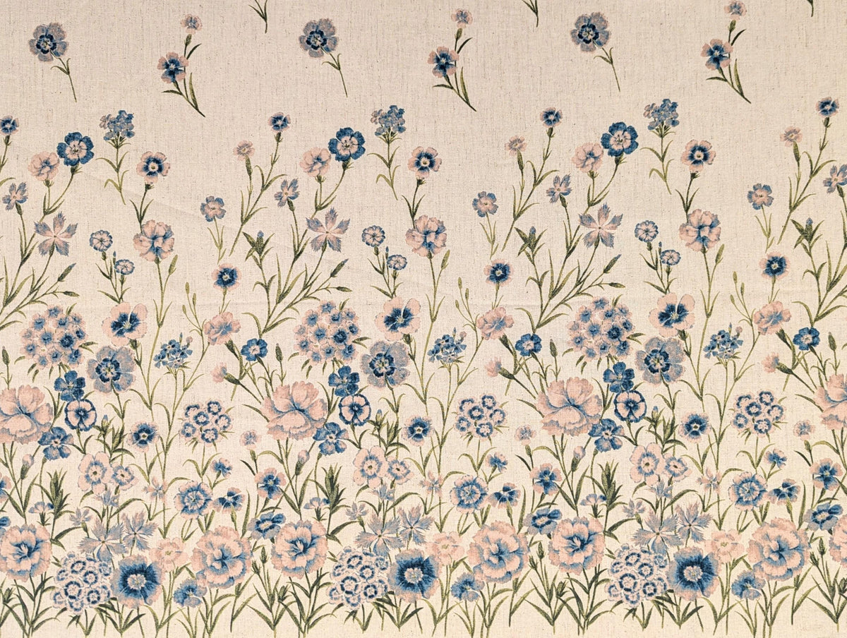 Koizumi - Summer Meadows Panel Momen-T Cotton/Linen Fabric - Beige