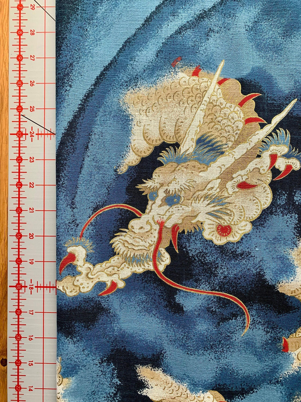 Kurenai - Cloud Dragon Japanese Noren Panel - Blue