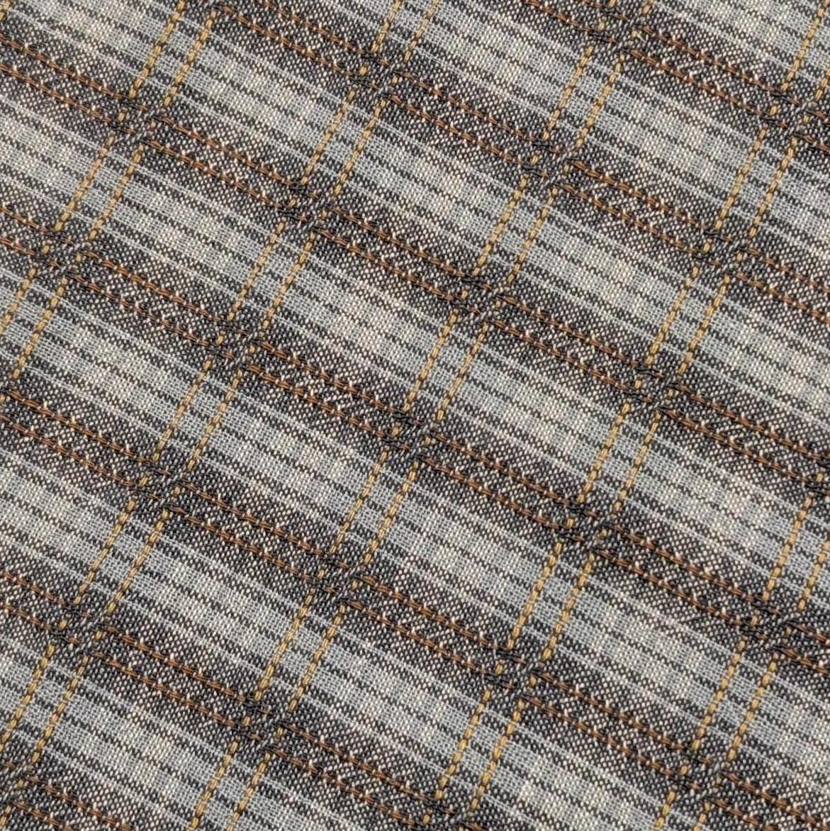 Textile Pantry - Junko Matsuda Yarn Dyed Plaid Cotton Fabric - Blue and Gray