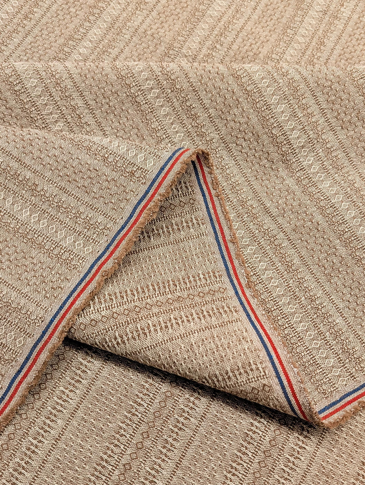 Textile Pantry - Junko Matsuda Yarn Dyed Textured Cotton Fabric - Pale Brown