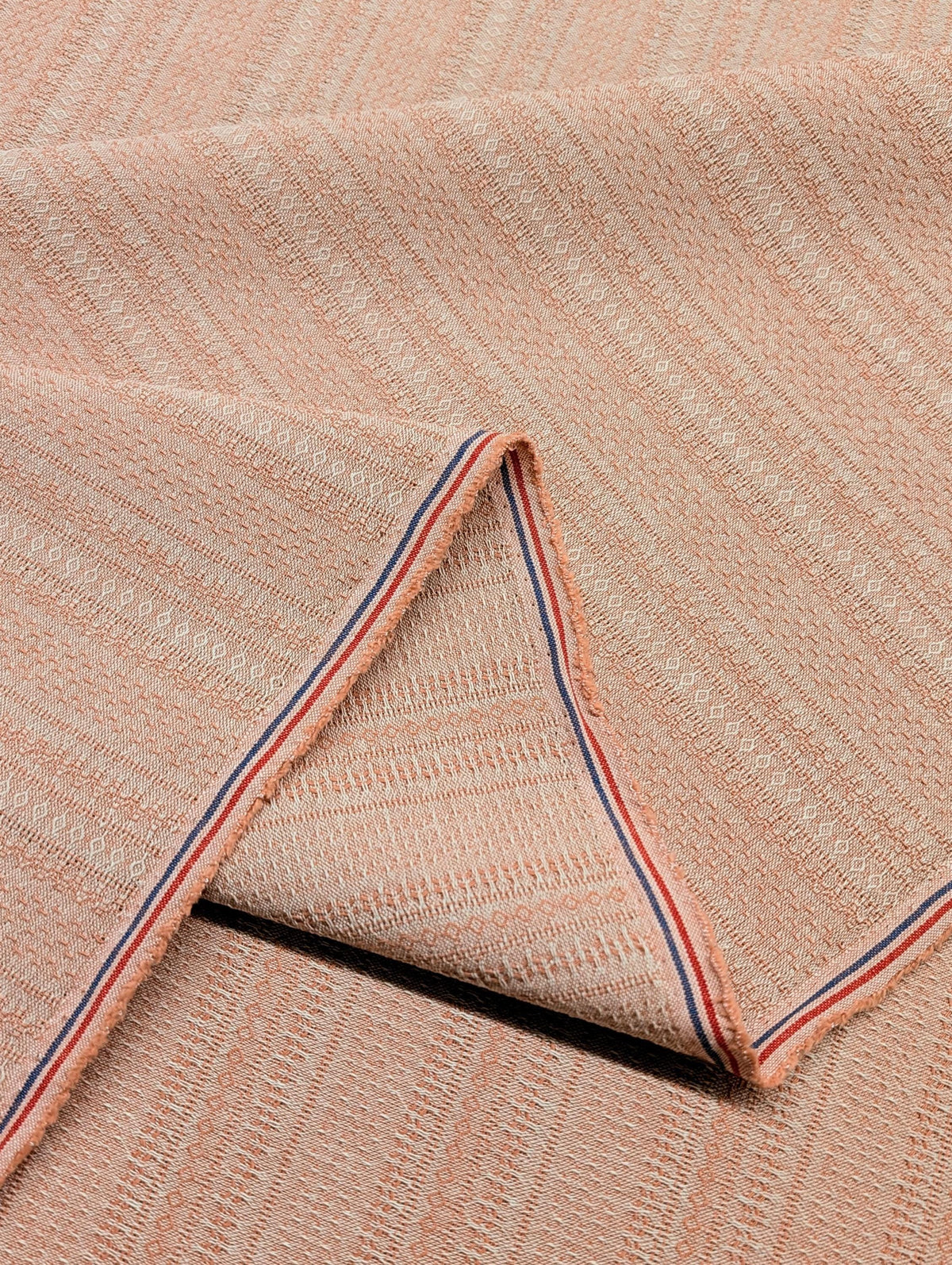 Textile Pantry - Junko Matsuda Yarn Dyed Textured Cotton Fabric - Coral
