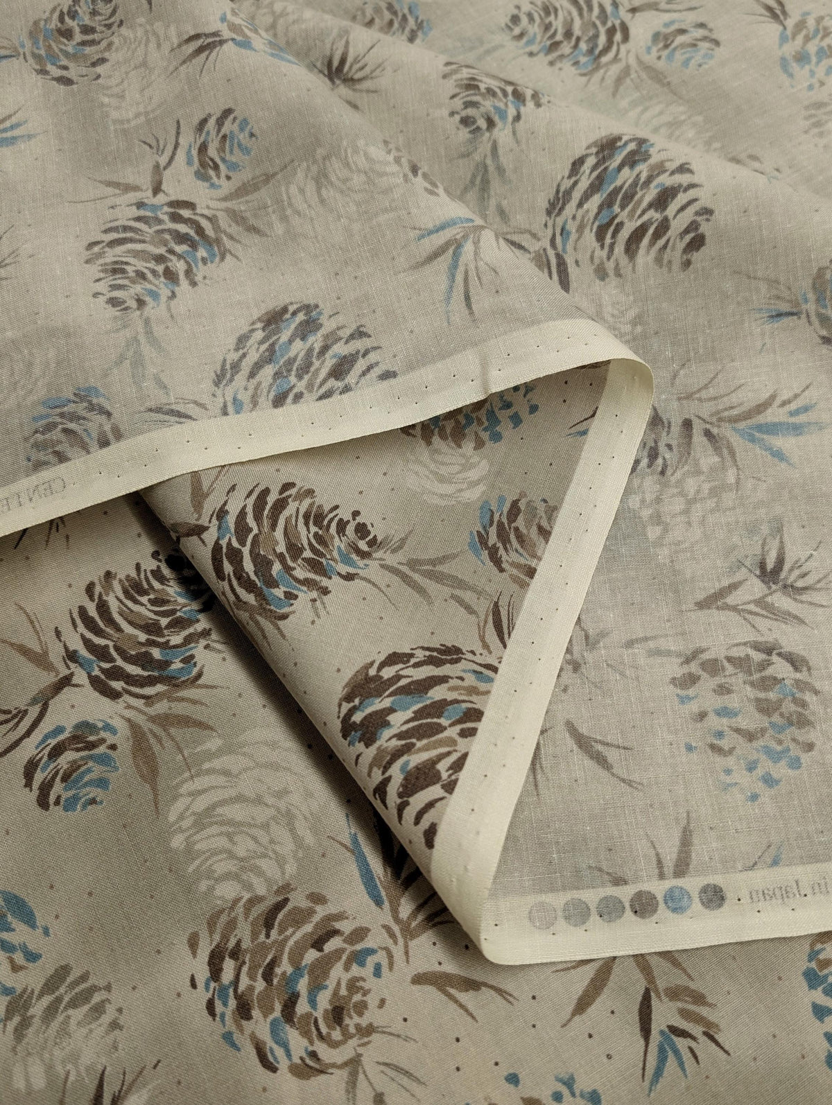 Vancet - Watercolor Pinecones Cotton Taupe - Gray