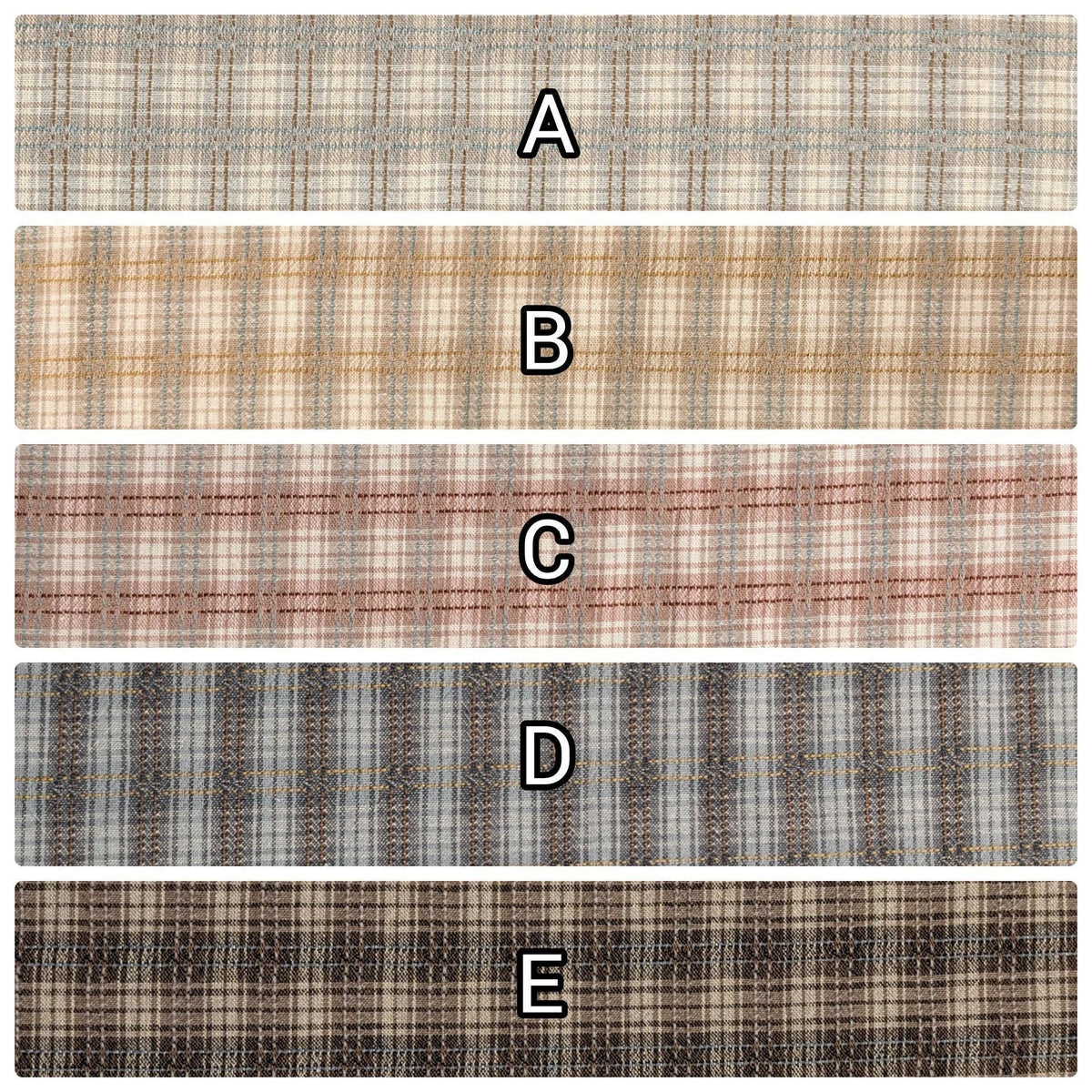 Textile Pantry - Junko Matsuda Yarn Dyed Plaid Cotton Fabric - Beige and Tan