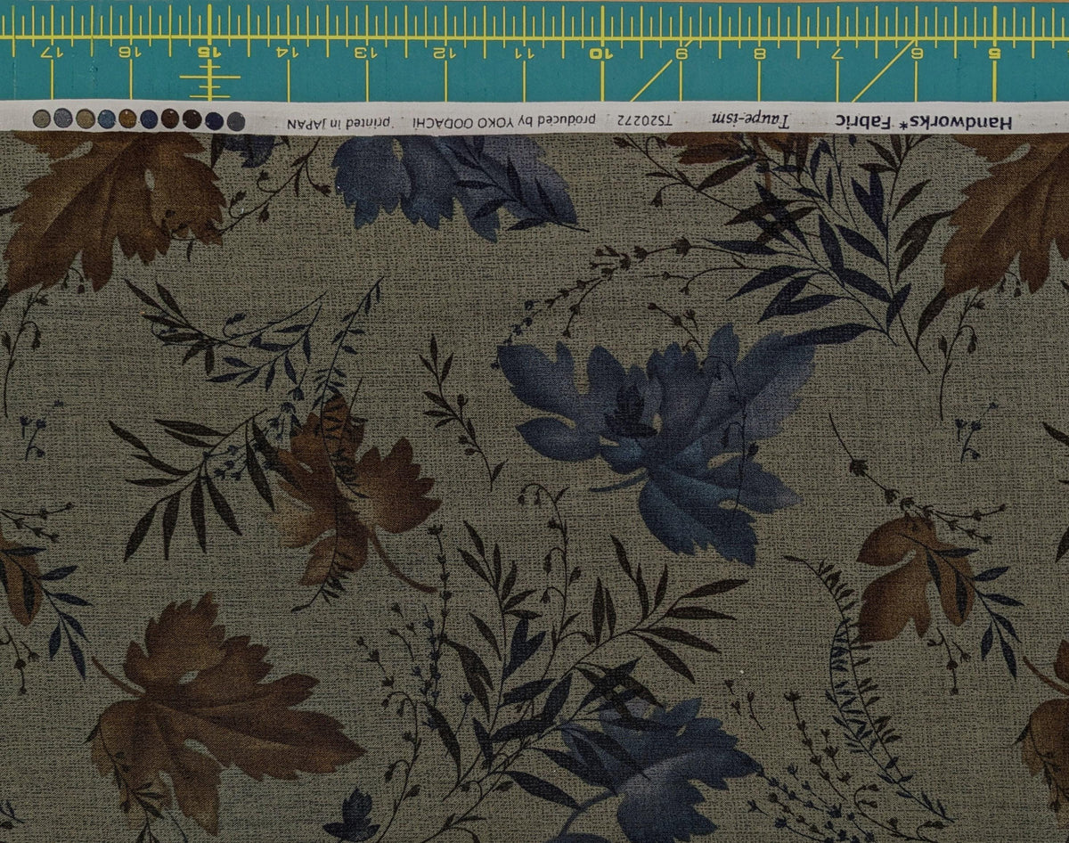 Vancet - Autumn Leaf Taupe-Ism Printed Cotton Taupe - Gray