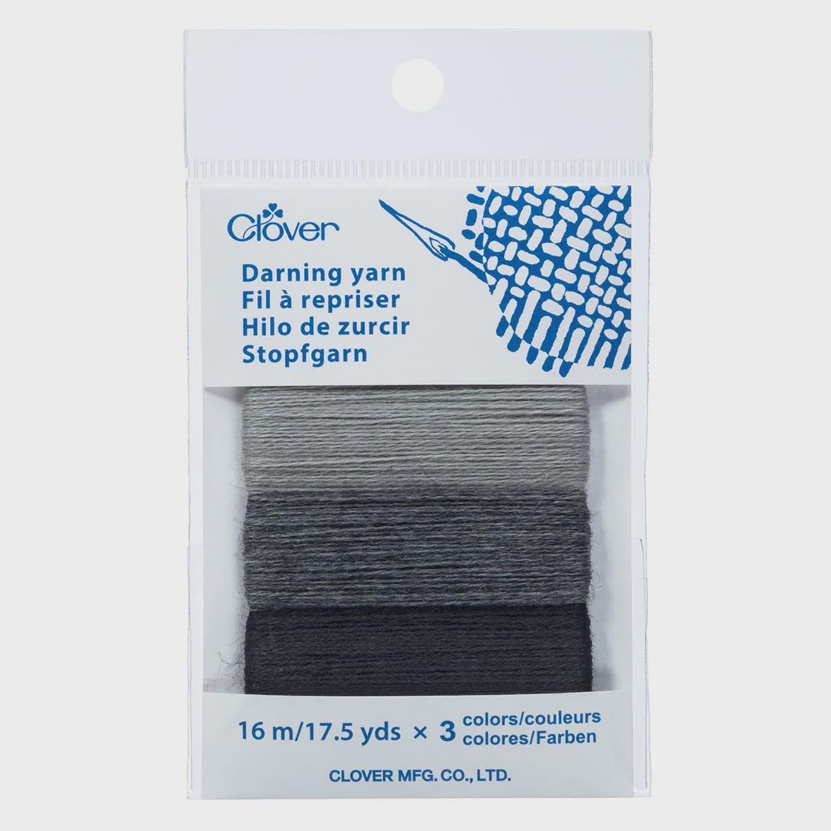 Clover Japanese Darning Yarn 3 Color Assortment #7957 GRAY
