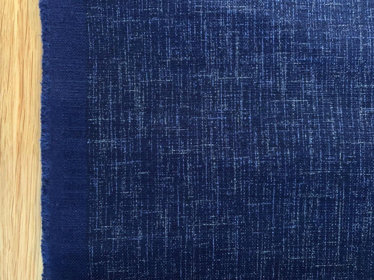 Sevenberry - Solid Woven-Look Cotton Fabric - Blue