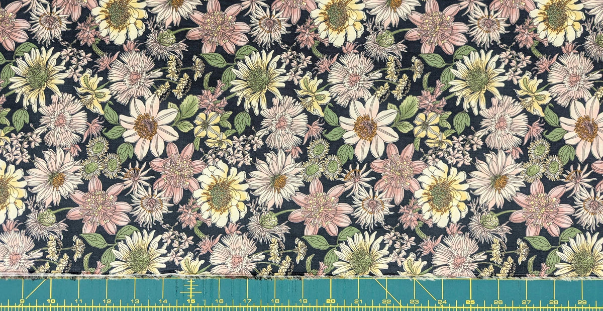 Hokkoh - Meadow Bouquet Cotton Fabric - Dark Blue