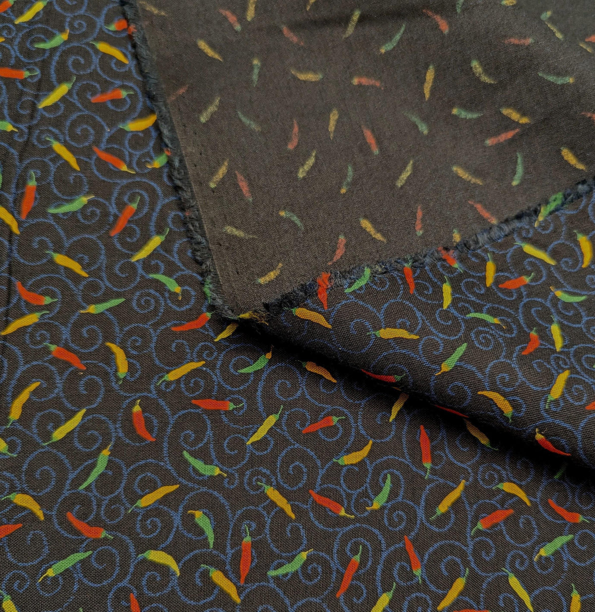 Sevenberry - Tiny Chilis Cotton Fabric - Black