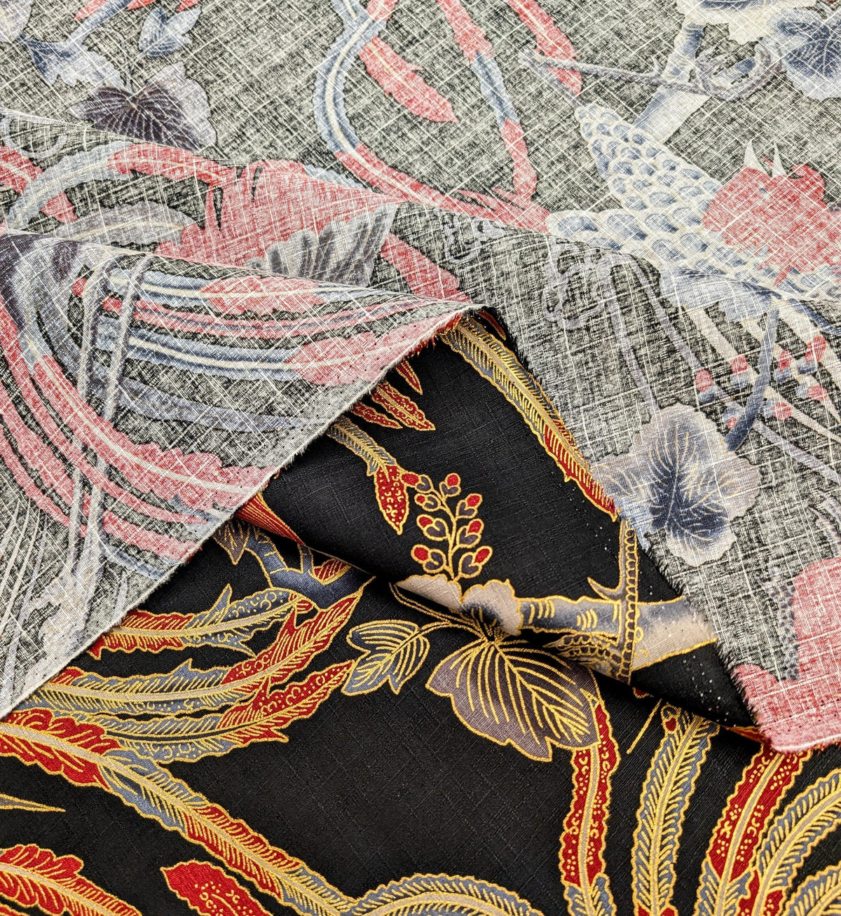 NEW Golden Phoenix Hokkoh Japanese cotton dobby fabric 1024-1110-1 E black