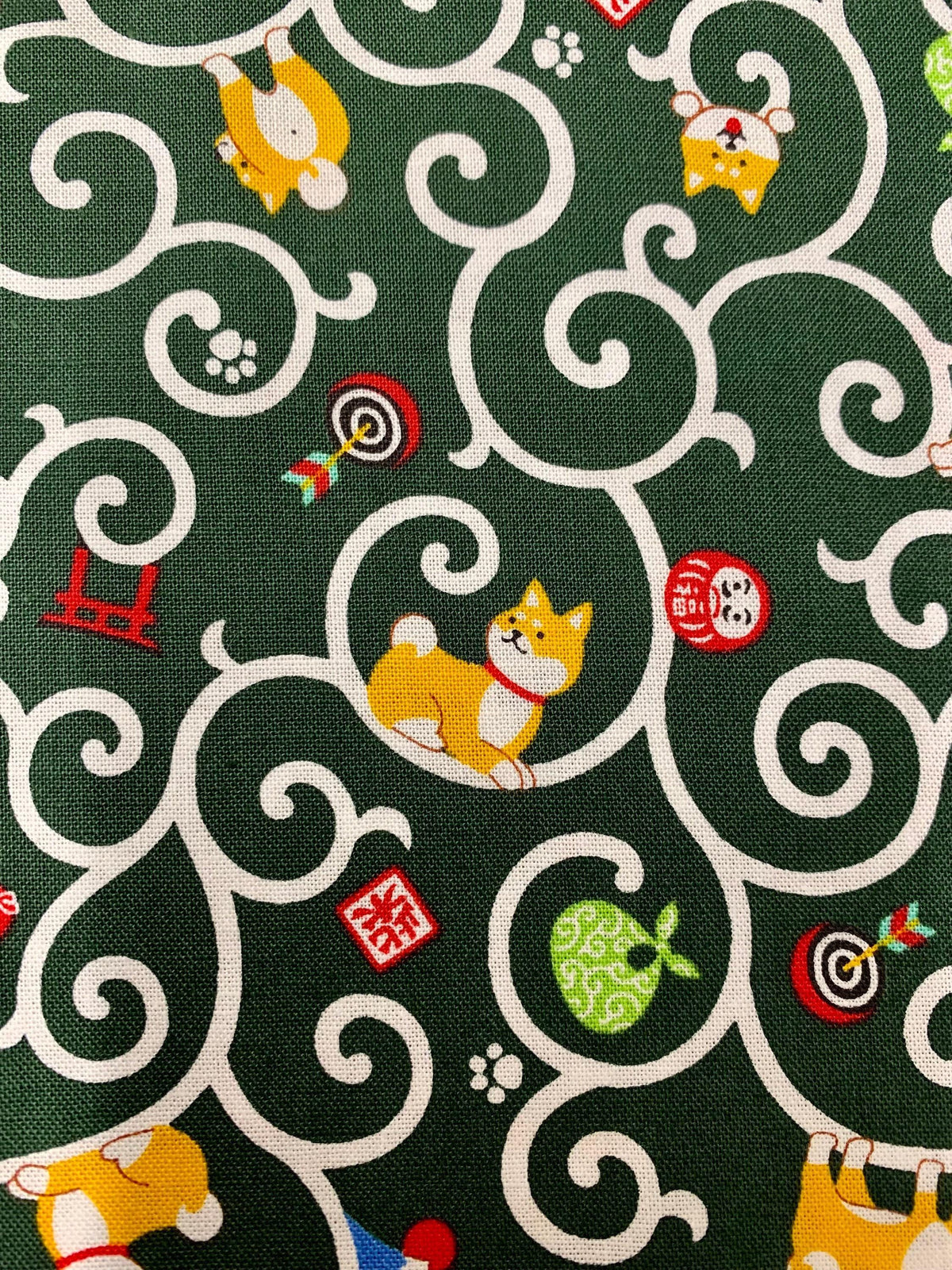 Cosmo - Shiba New Year Cotton - Pine Green
