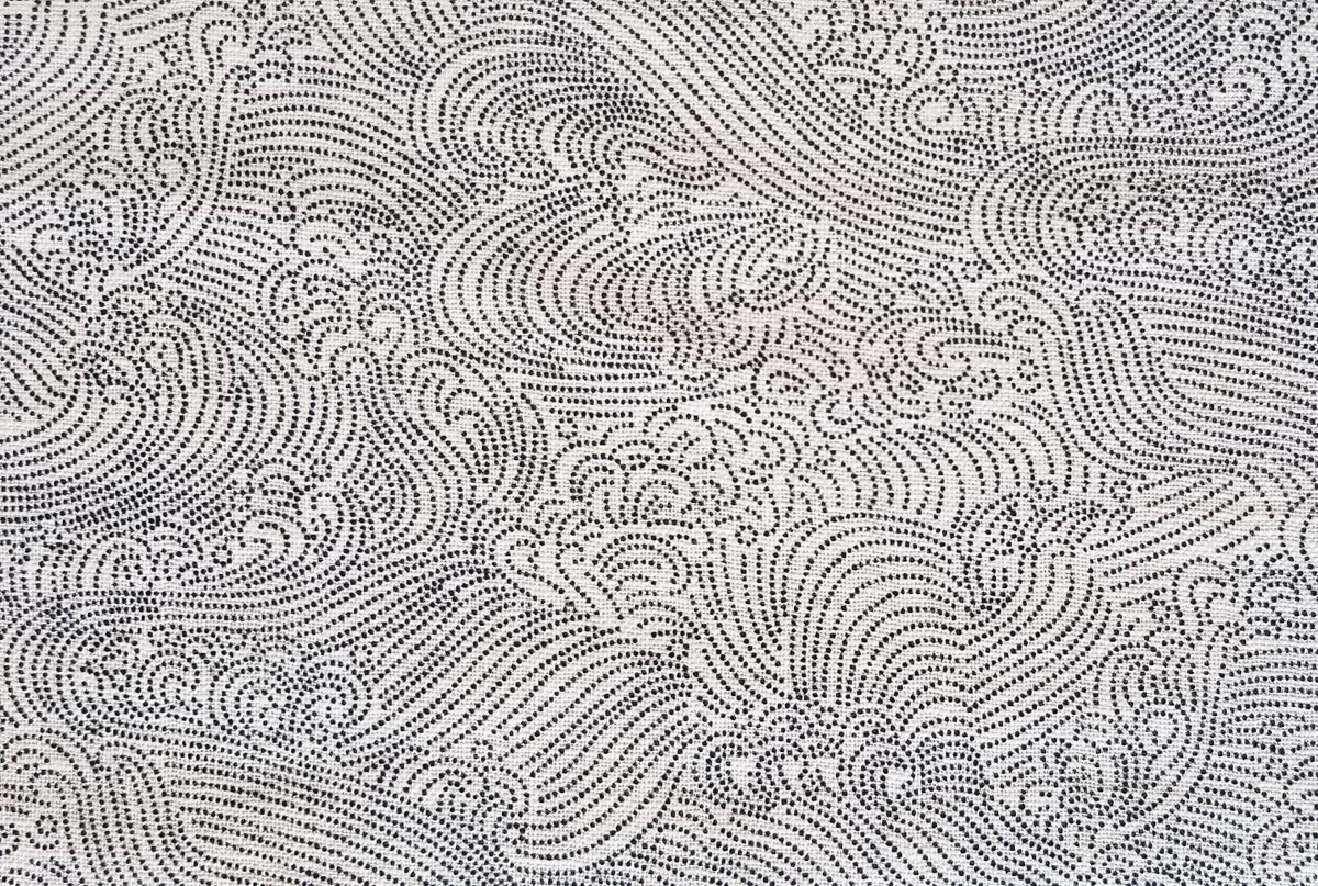 Sevenberry - Dotted Waves Cotton Fabric - Ivory White