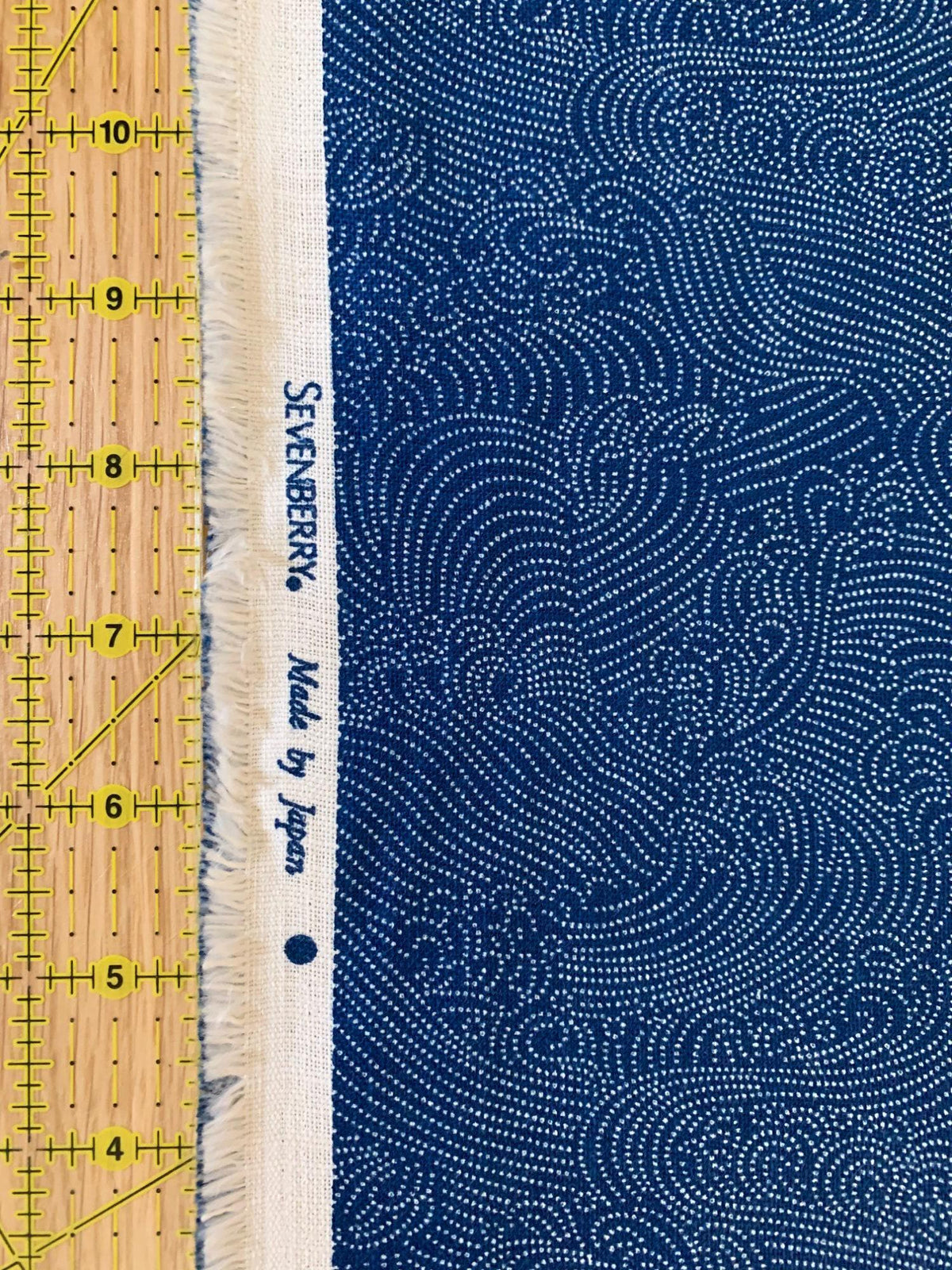 Sevenberry - Dotted Waves Cotton Fabric - Medium Blue