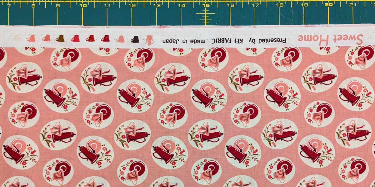 Kei - Tea Time and Flowers Cotton Fabric - Pink