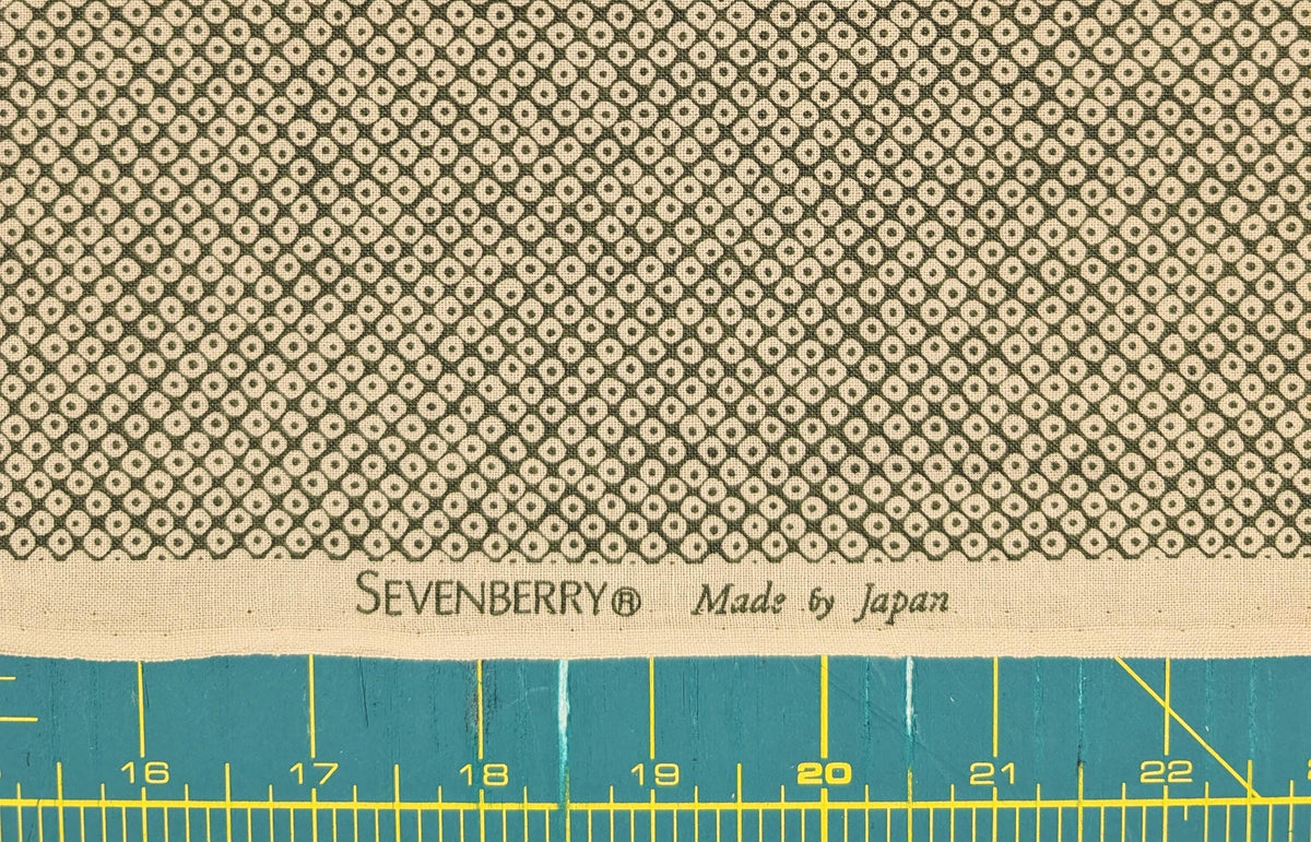 Sevenberry Kanoko Dots Japanese cotton fabric 88222-9-3 beige & green
