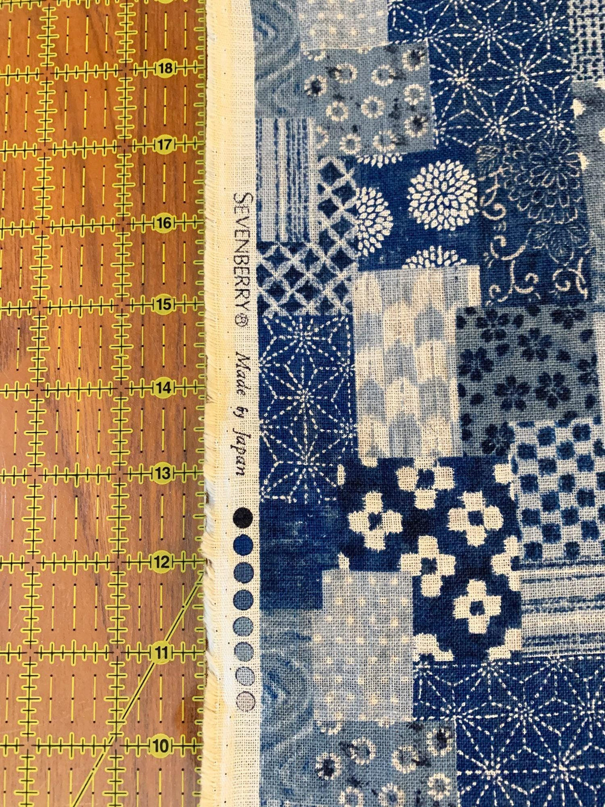 Sevenberry - Boro Patchwork in Cotton Fabric - Blue