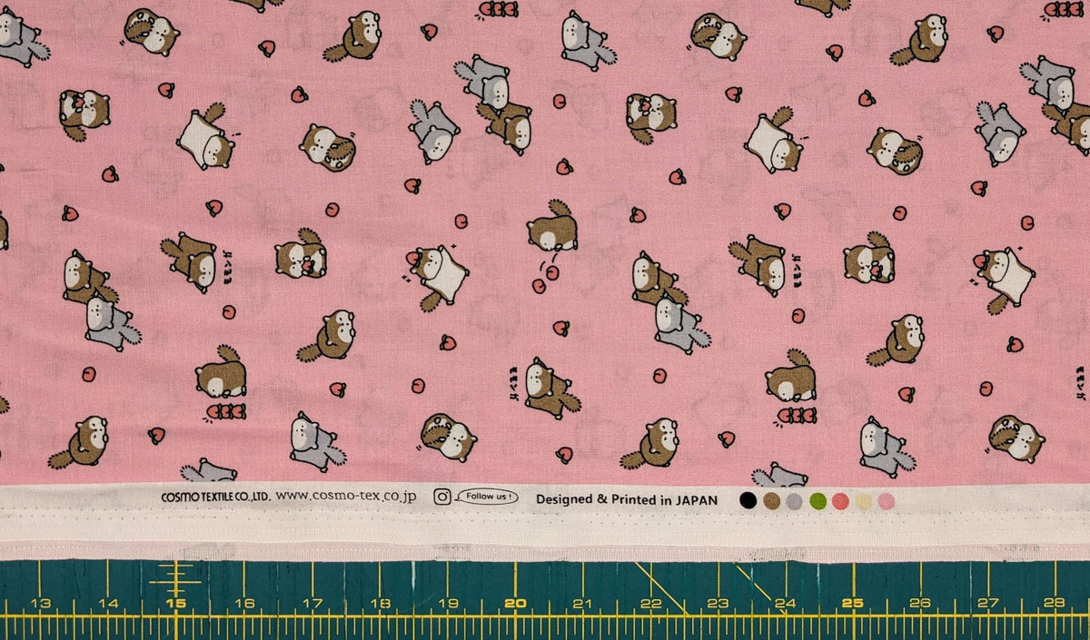 Cosmo - NEW Flying Squirrels & Peaches Cotton - Pink