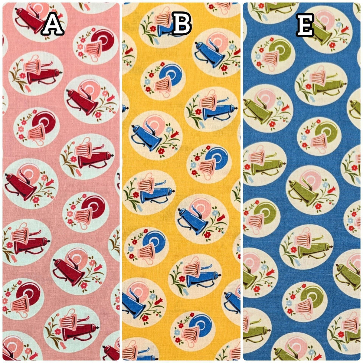 Kei - Tea Time and Flowers Cotton Fabric - Pink