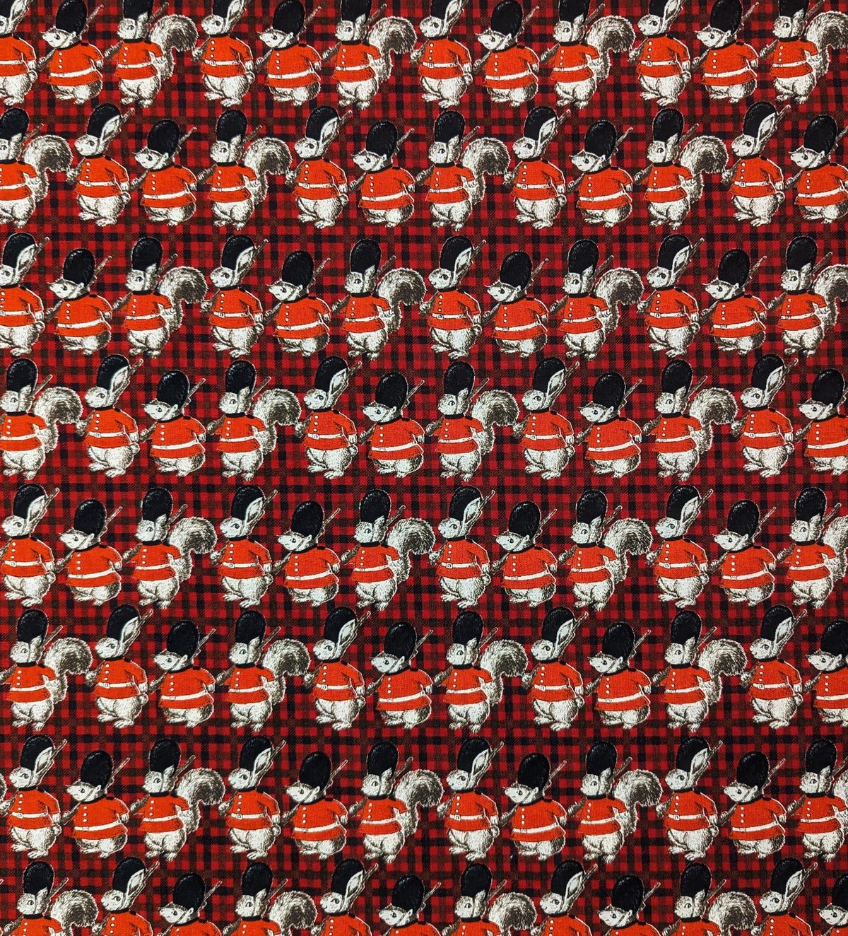 Sevenberry - Forest Brigade Cotton Fabric - Red Black White