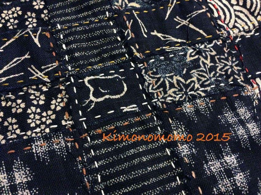 Sevenberry - Kasuri Hashtag Print Cotton Fabric - Navy Indigo Blue