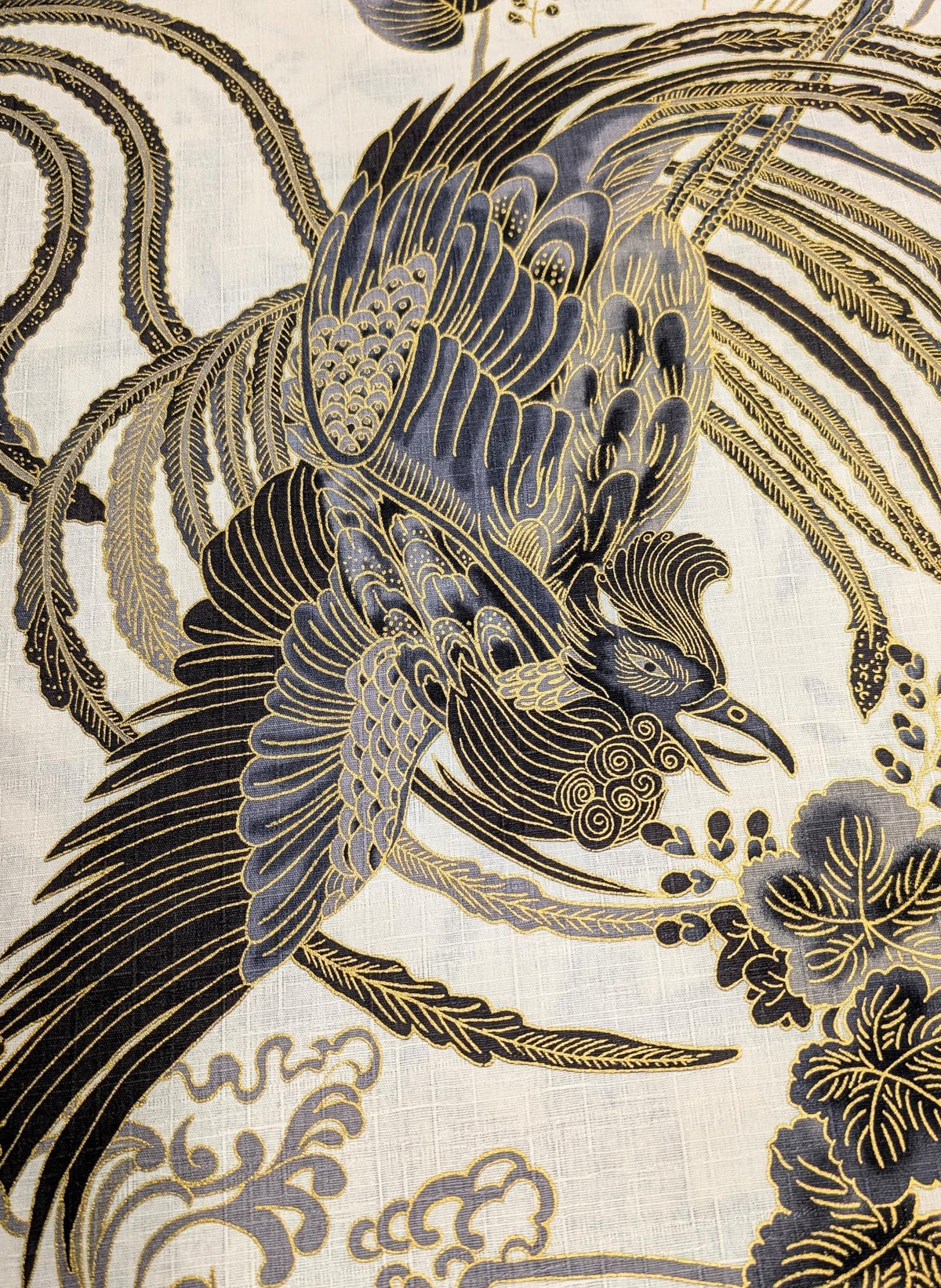 NEW Golden Phoenix Hokkoh Japanese cotton dobby fabric 1024-1110-1 A white