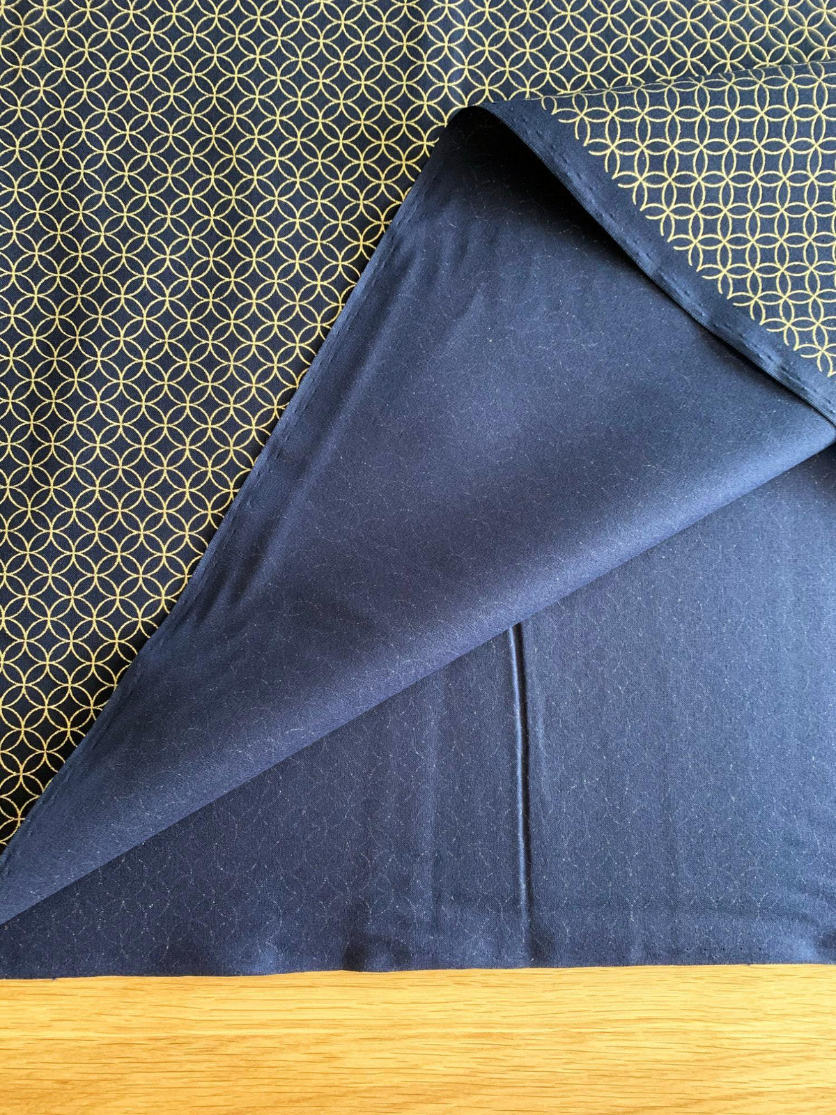 Sevenberry - Golden Shippo Circles Cotton Fabric - Blue