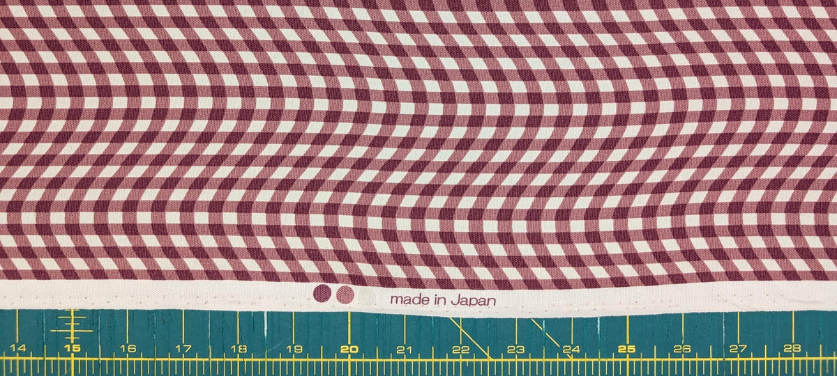 Hishiei - Warped Gingham Cotton Oxford Canvas - Pink