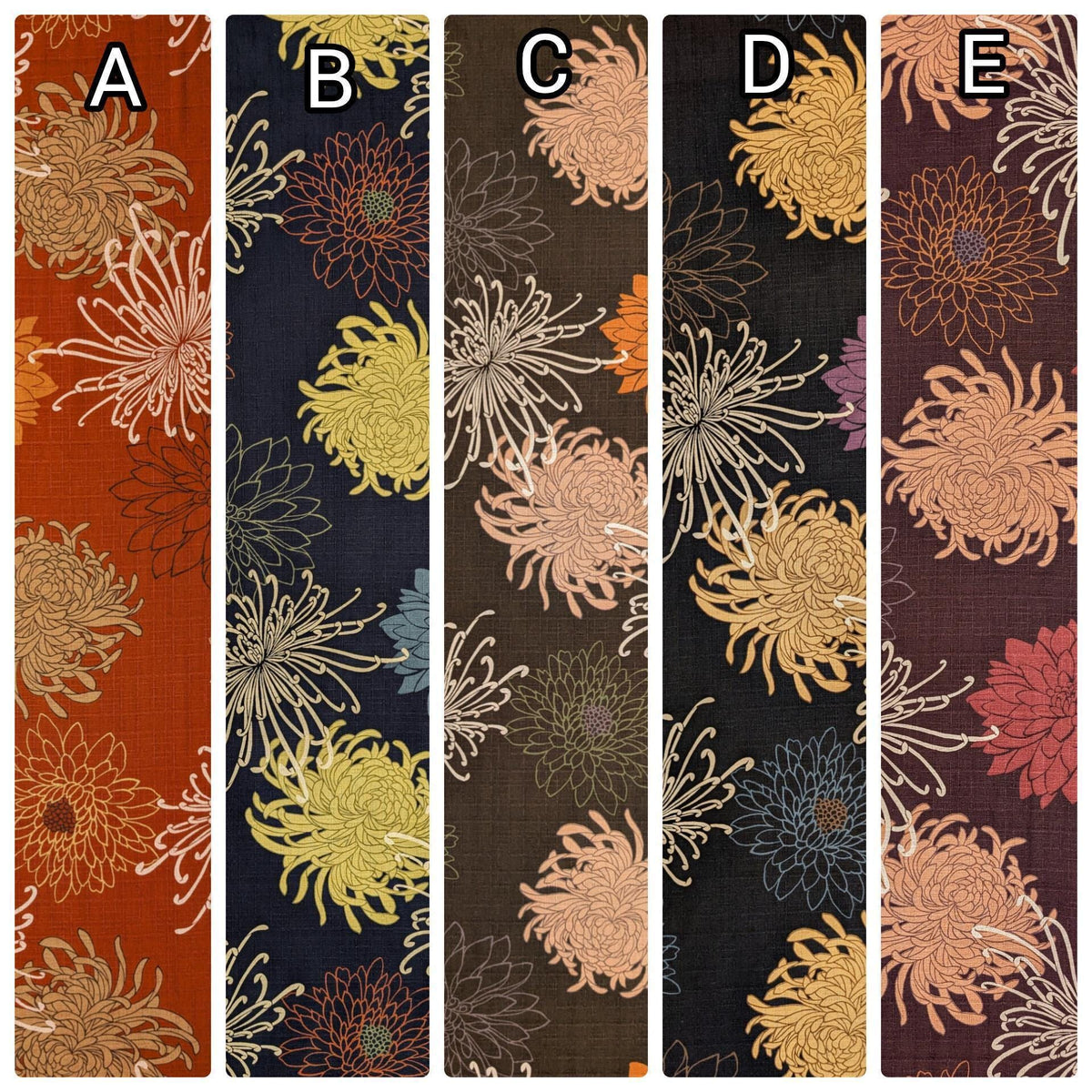 Kobayashi - Mixed Traditional Flowers Cotton Dobby - Brown