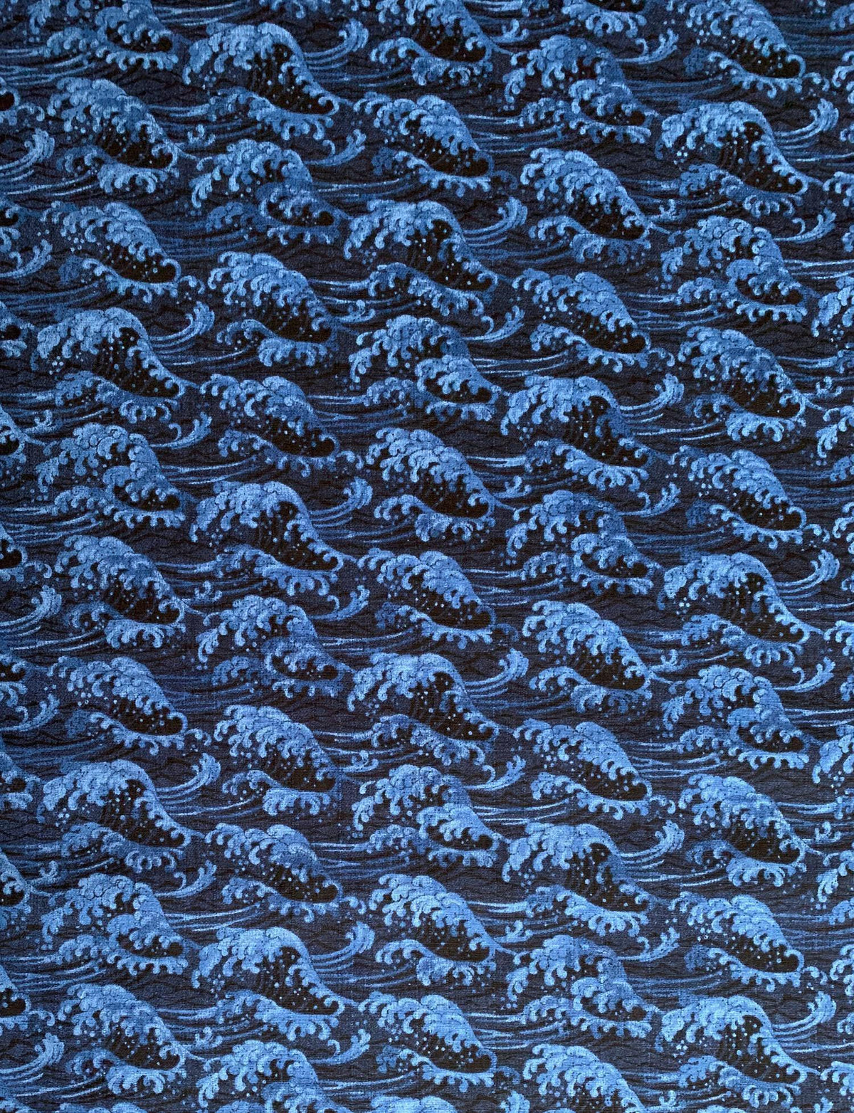 Sevenberry - Ocean Waves Cotton Dobby - Dark Blue