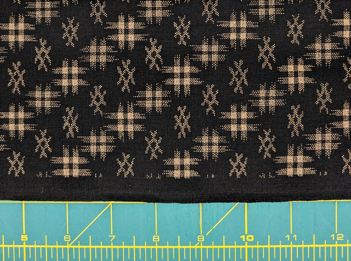Sevenberry Well 井戸 hashtag Japanese cotton fabric 88222-5-4 beige & black