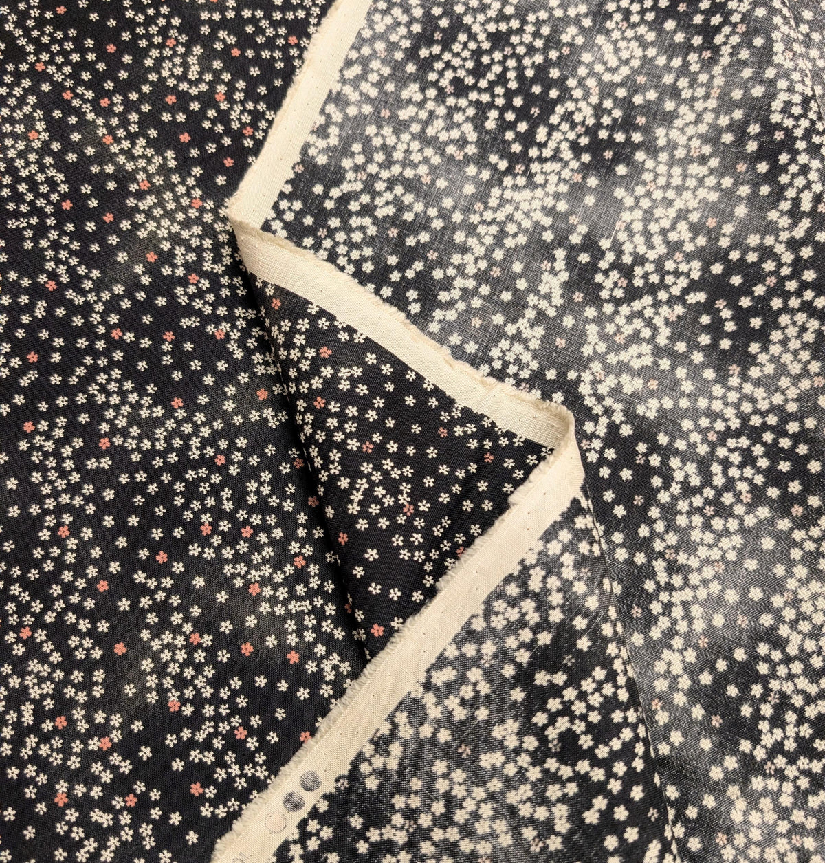 NEW Cherry Blossom Sky Sevenberry Japanese cotton fabric 88234-2-6 black