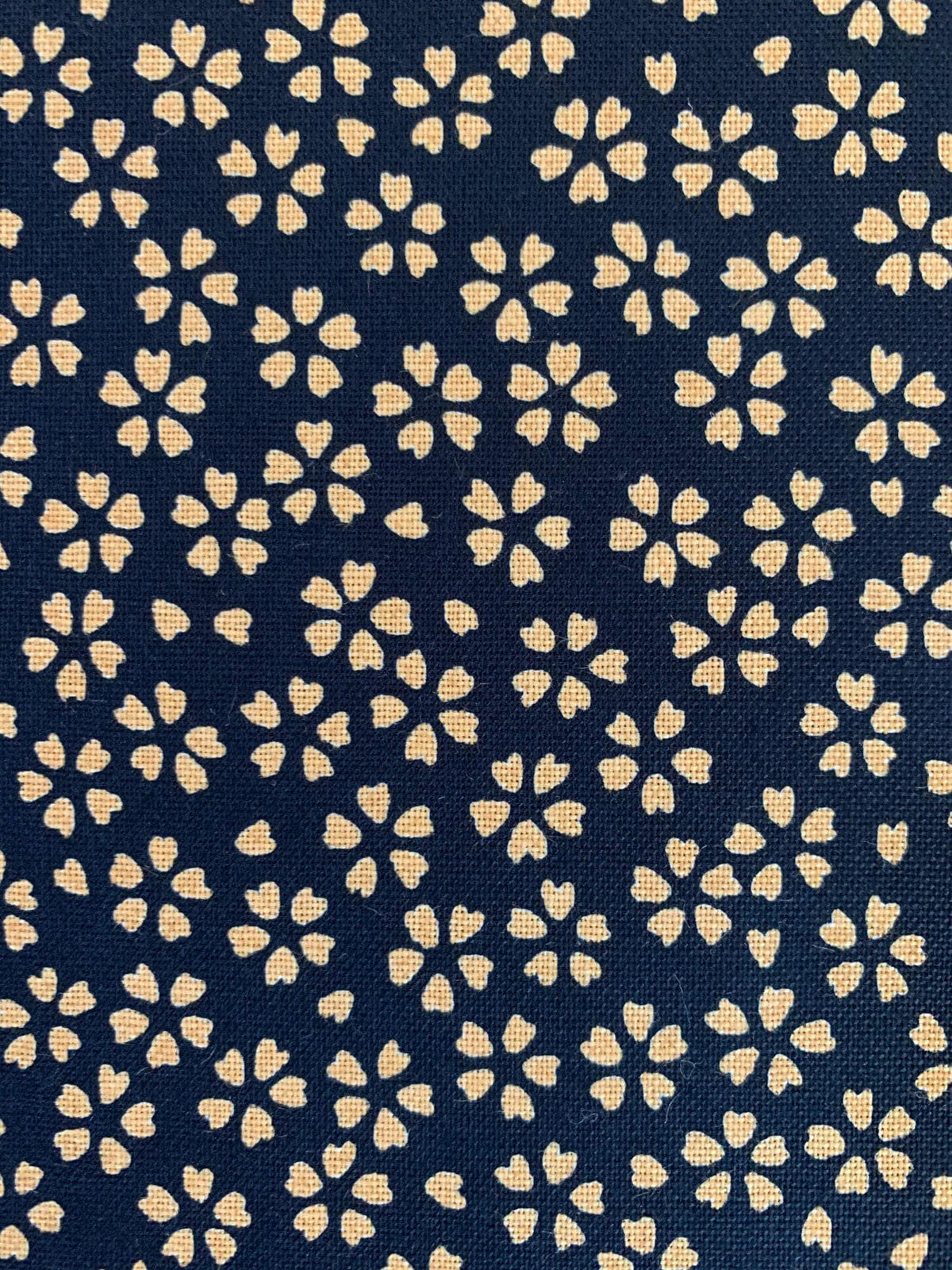 Sevenberry - Cherry Blossom Cotton Fabric - Navy Blue and Beige