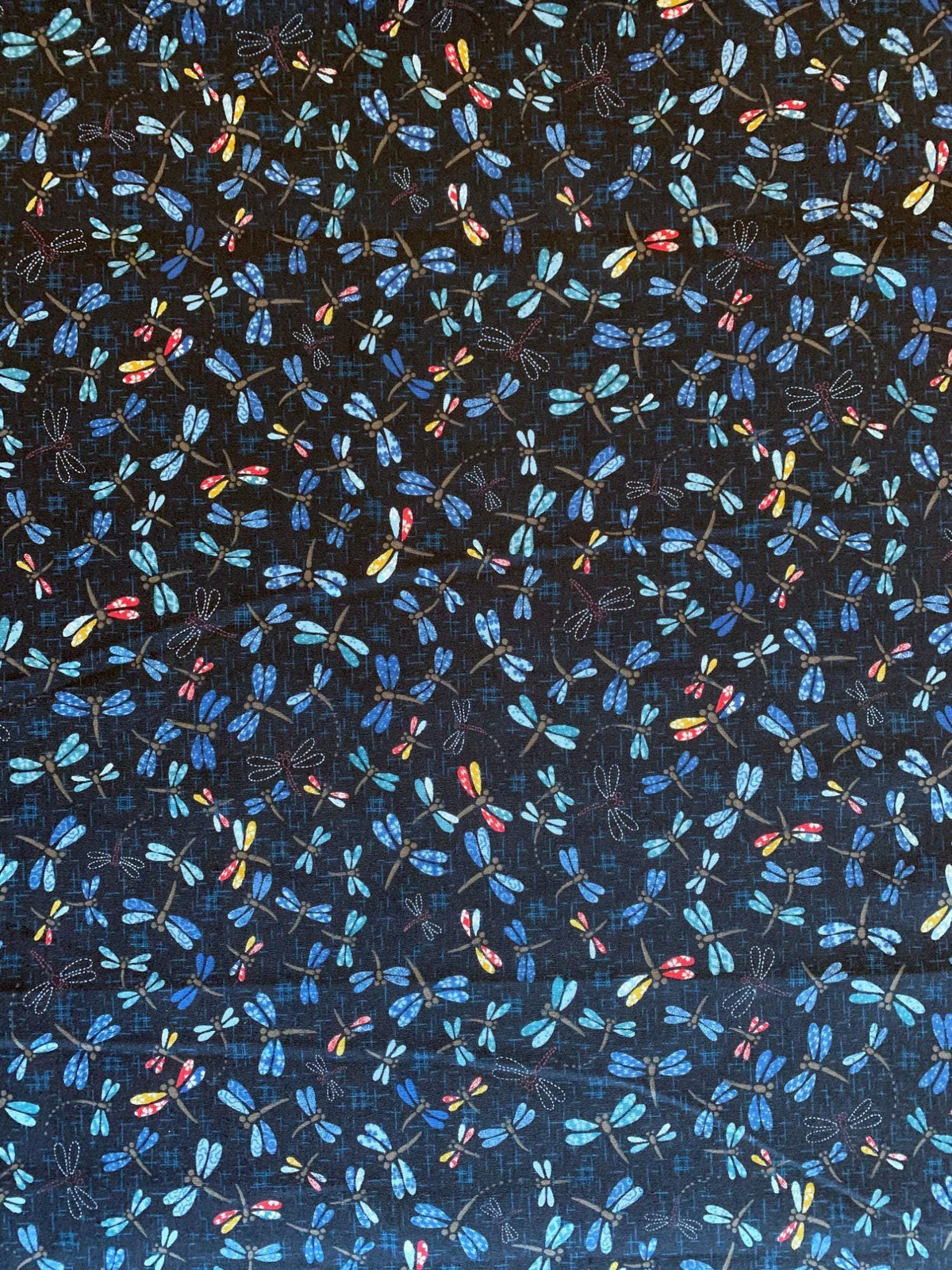 Sevenberry - Patchwork Dragonflies Cotton Fabric - Blue