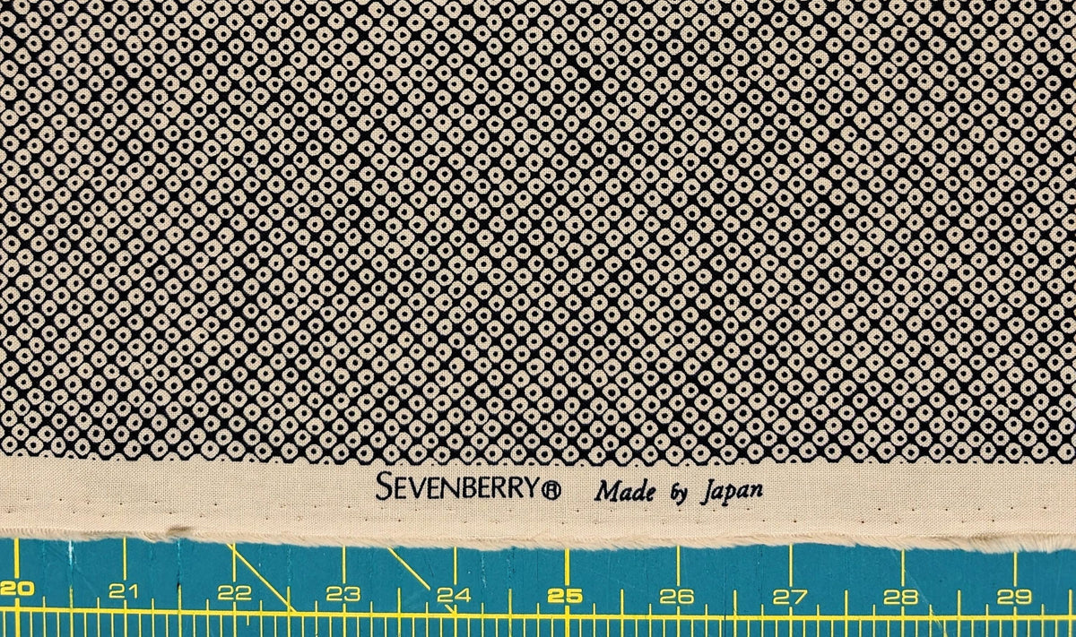 Sevenberry Kanoko Dots Japanese cotton fabric 88222-9-7 beige & black