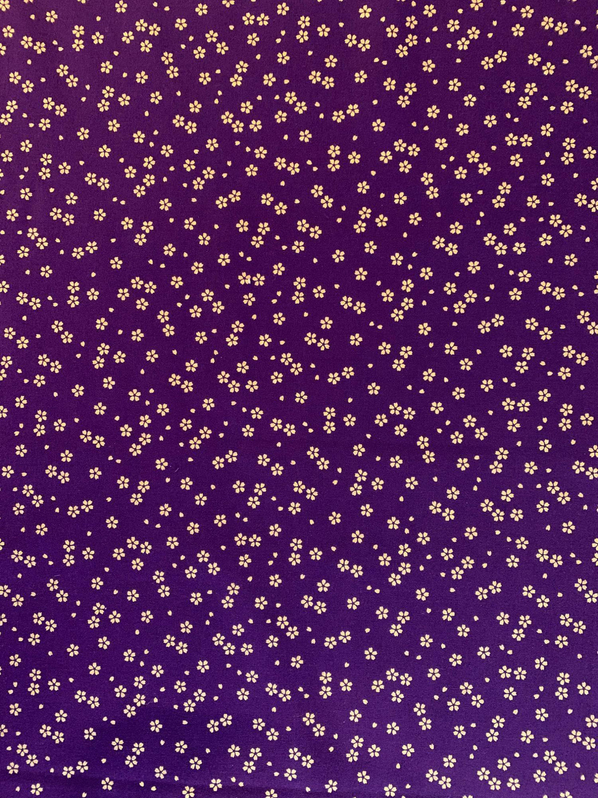 Sevenberry - Golden Cherry Blossoms Cotton Fabric - Purple