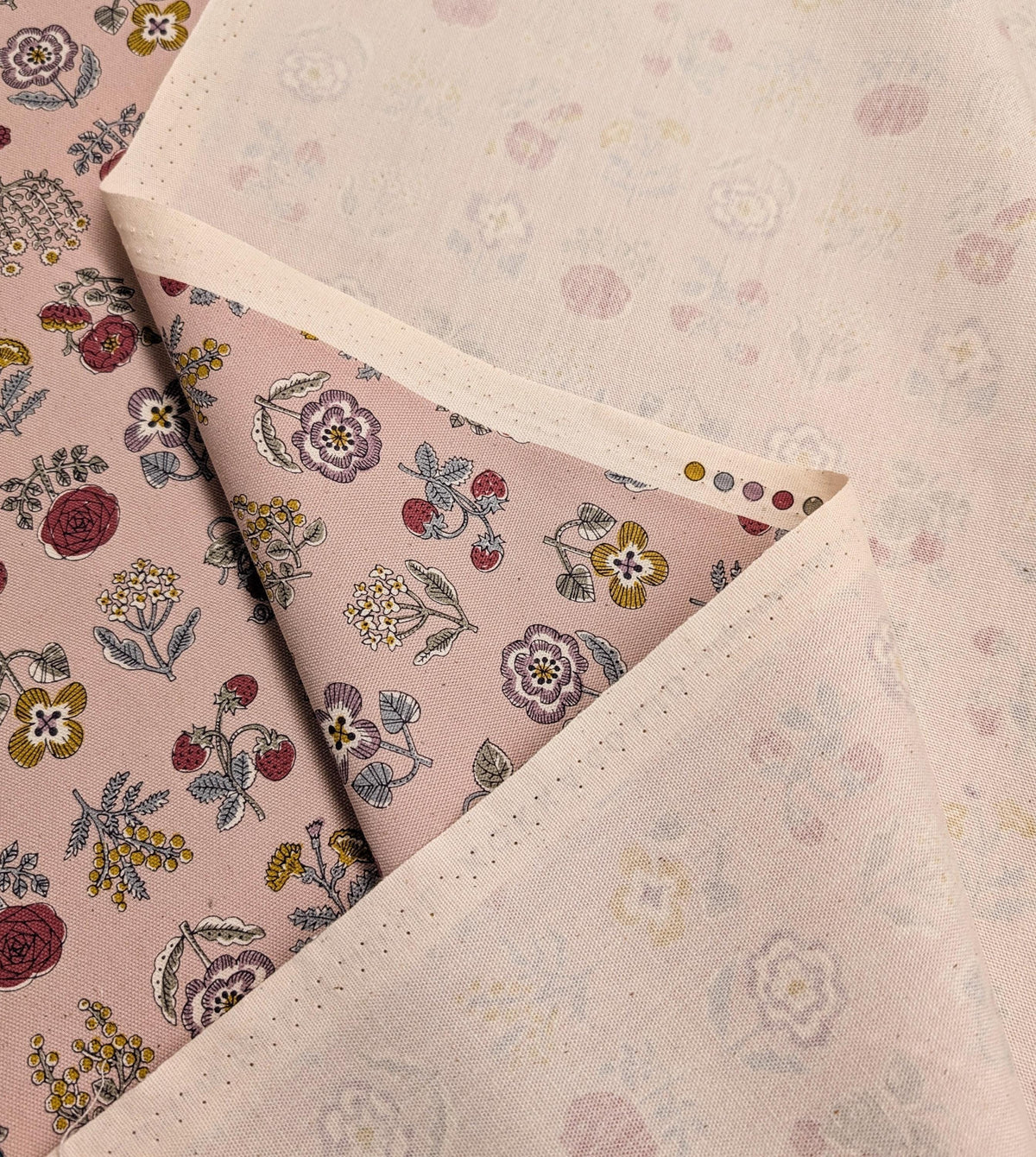 Kokka - Linnea Wildflower Cotton Oxford - Pink