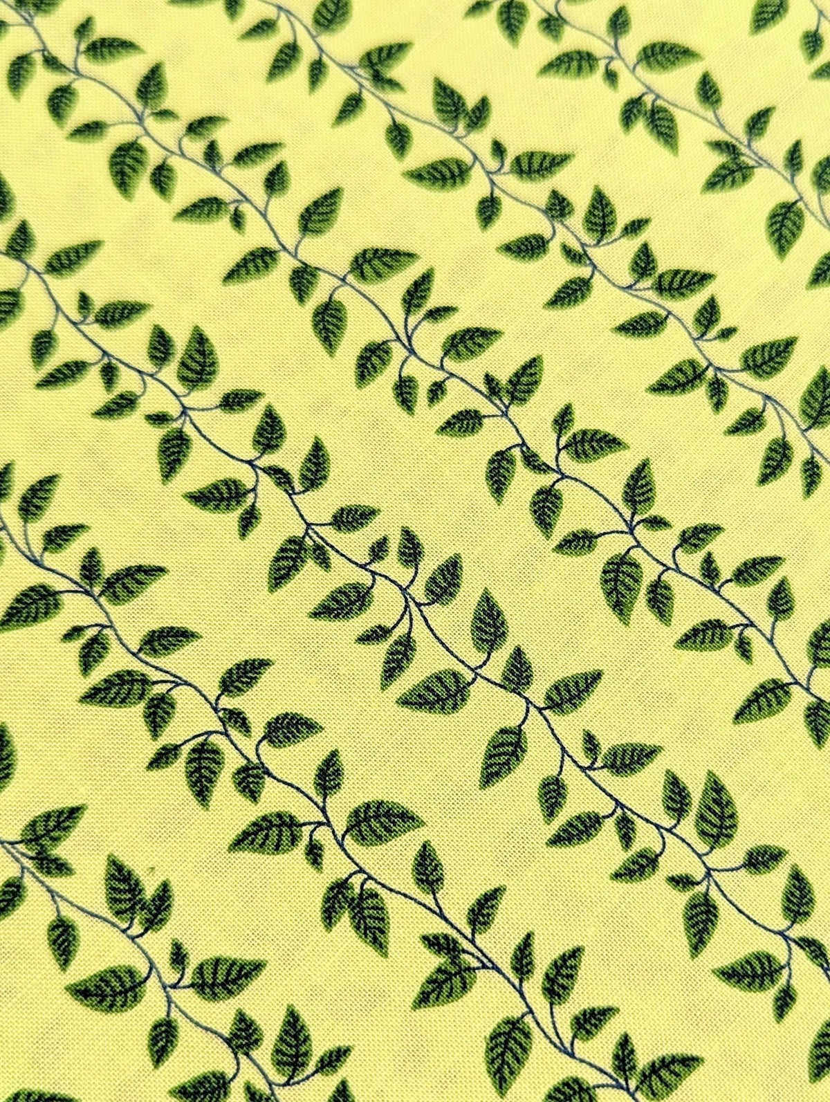 Cosmo - Vining Leaves Cotton Sheeting - Light & Dark Green