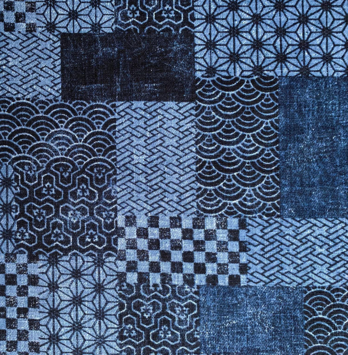 Sevenberry - Patchwork Cotton Dobby - Blue