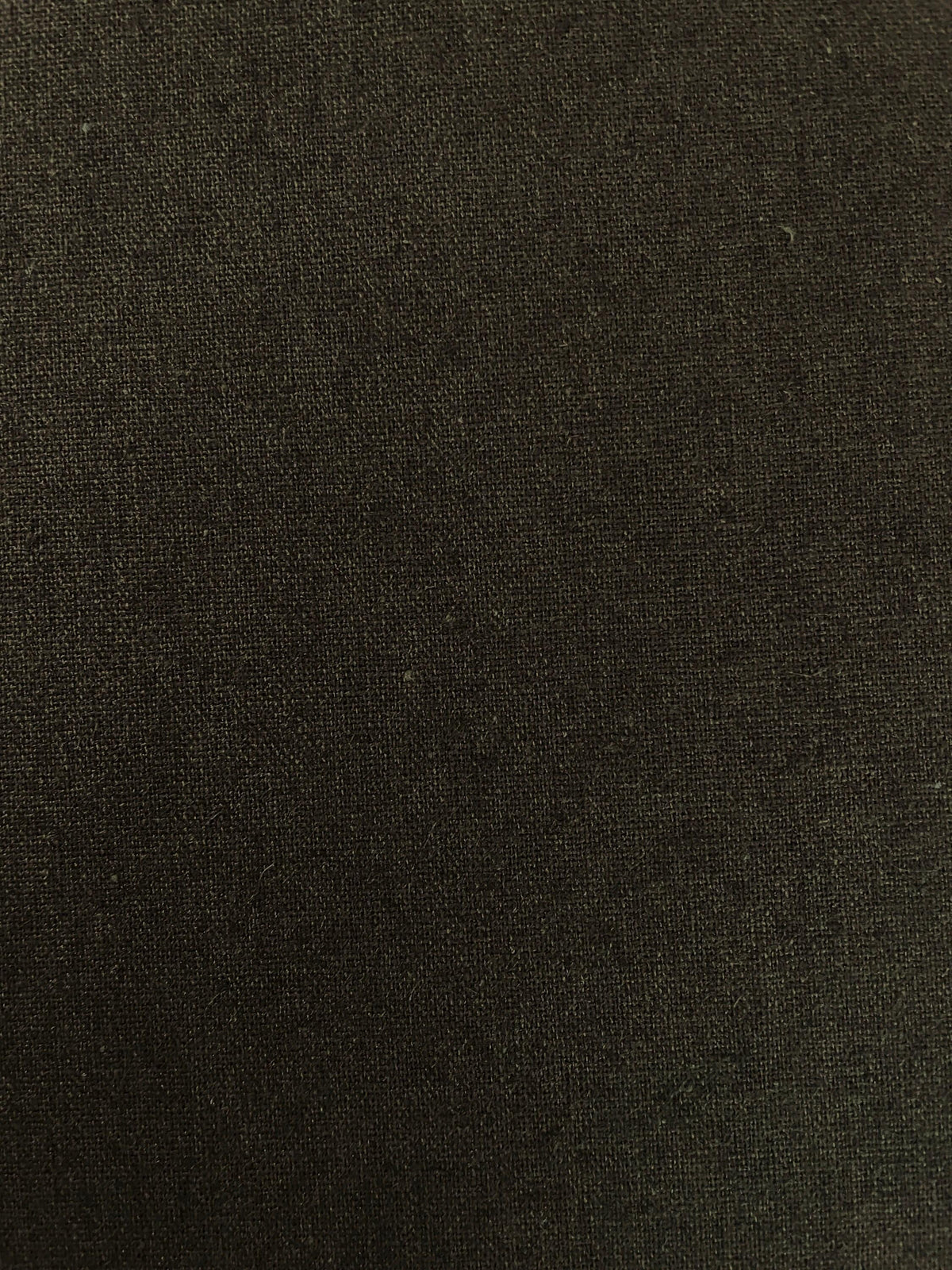 Hishiei - Solid Color Cotton/Linen Fabric - Dark Brown