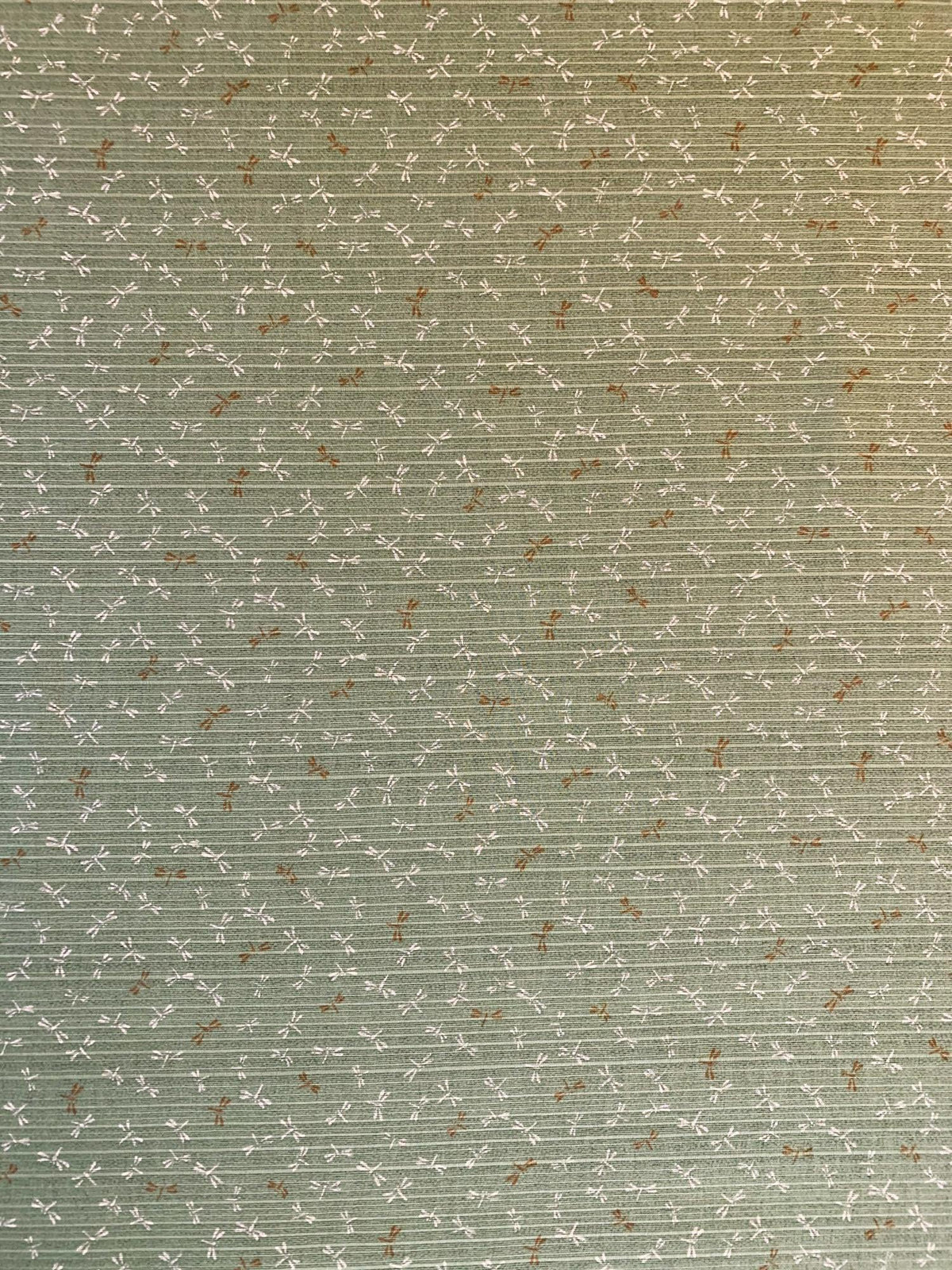 Sevenberry - Double Sided Dragonfly and Same-Komon Cotton Shantung - Green Brown